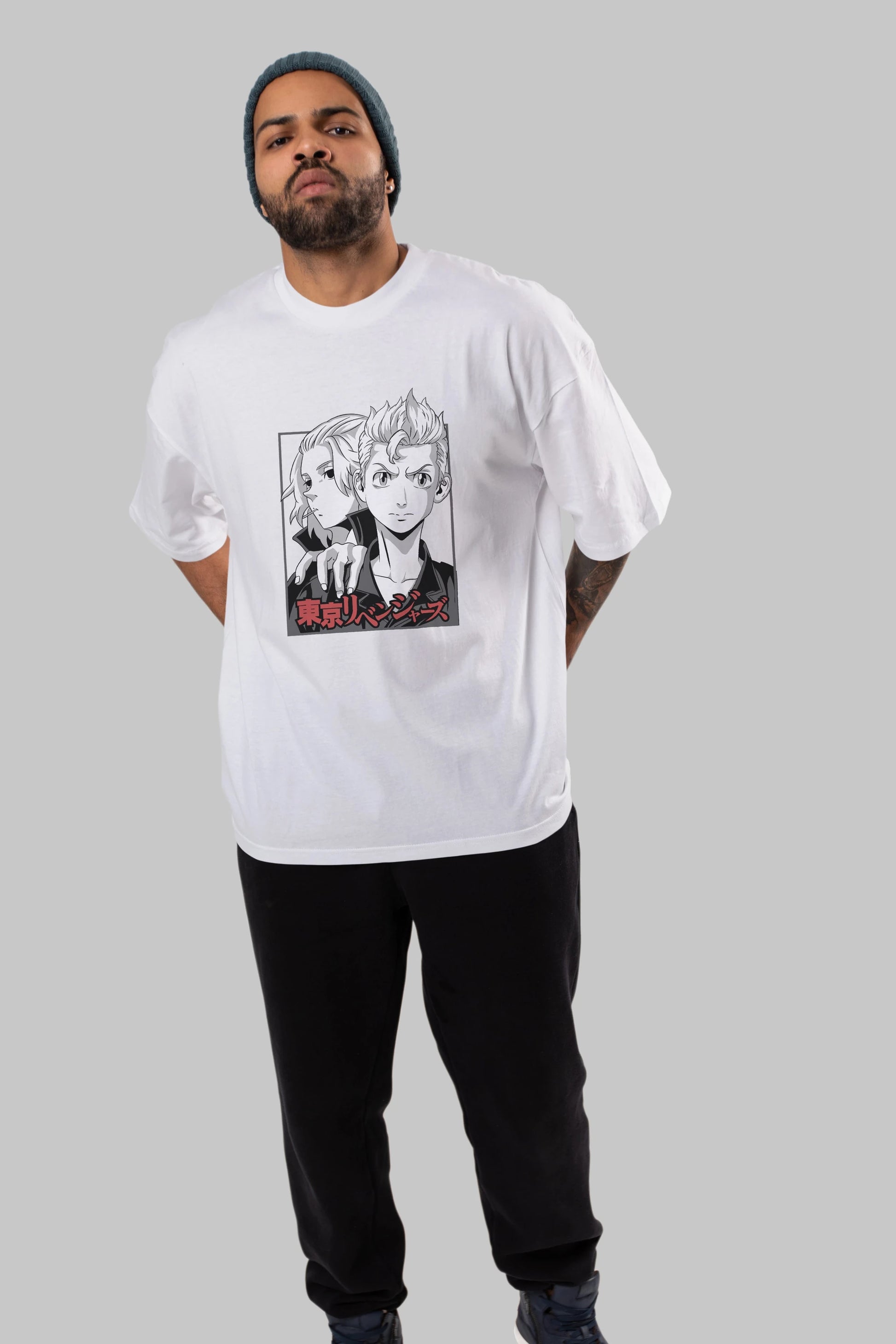 TOKYO REVENGERS Anime Ön Baskılı Oversize t-shirt %100 pamuk Erkek Kadın Unisex