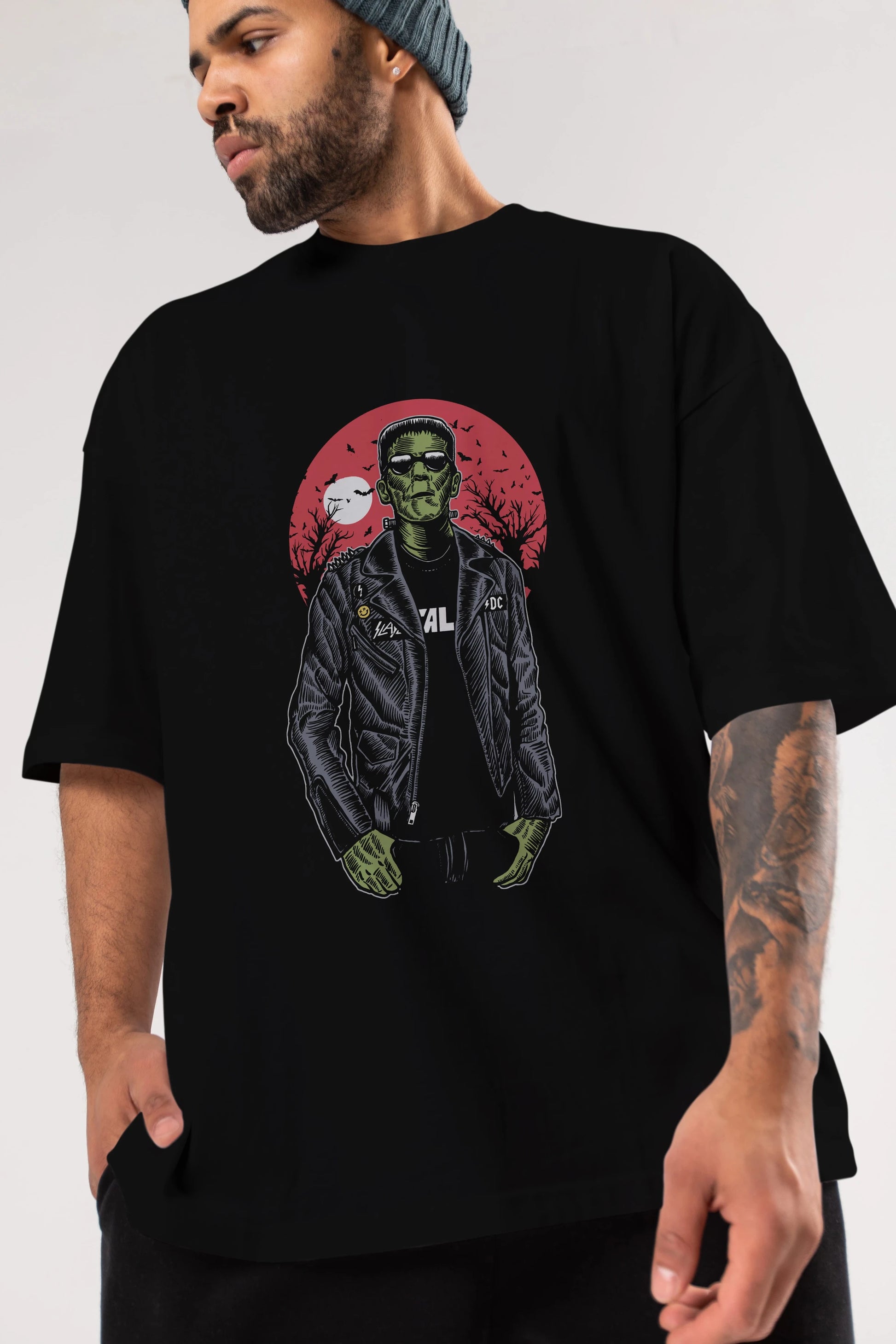 Frank Ön Baskılı Oversize t-shirt Erkek Kadın Unisex %100 Pamuk tişort