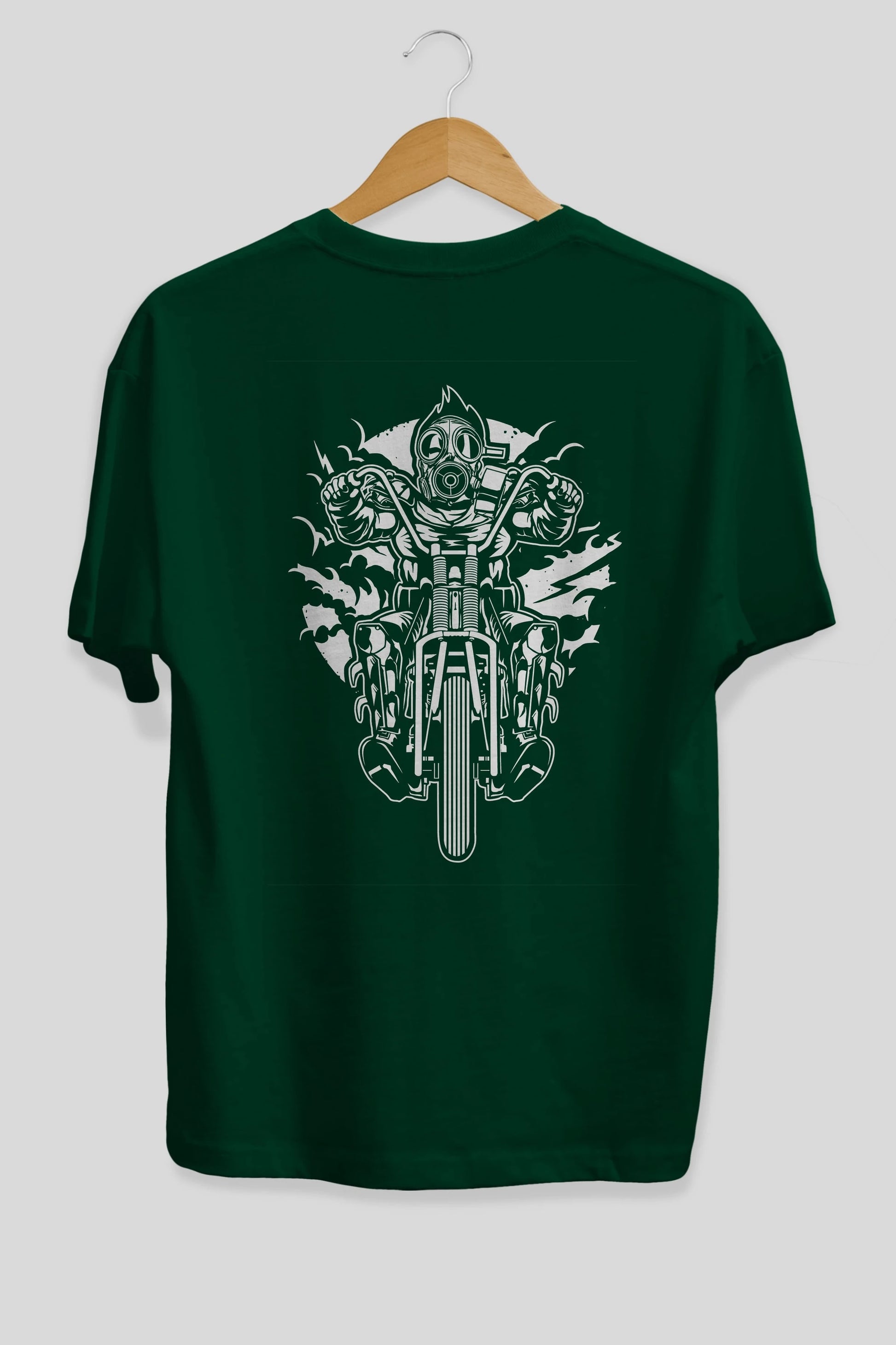 Gasmask Chopper Arka Baskılı Oversize t-shirt Erkek Kadın Unisex %100 Pamuk