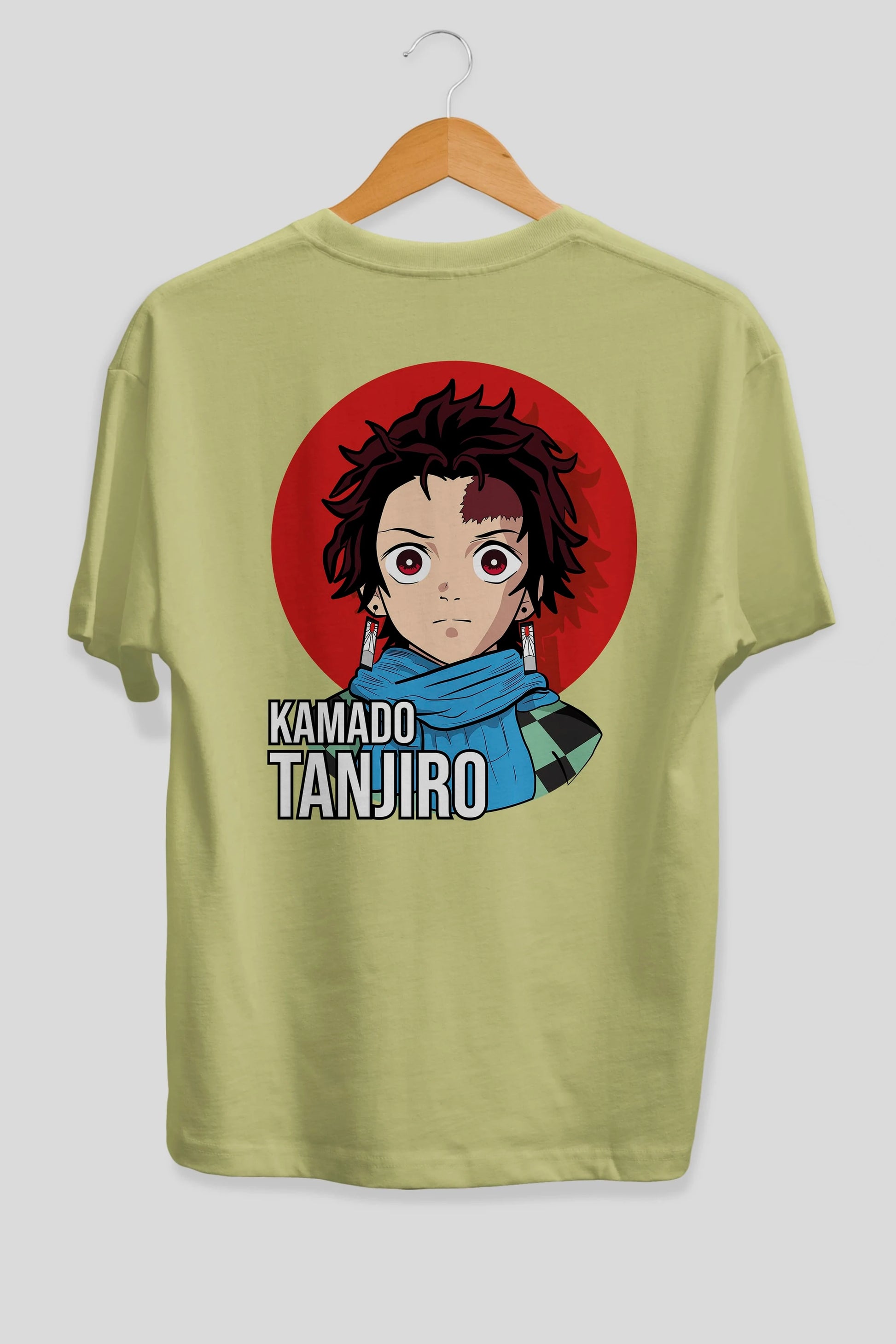 TANJIRO KAMADO Anime Arka Baskılı Oversize t-shirt Erkek Kadın Unisex