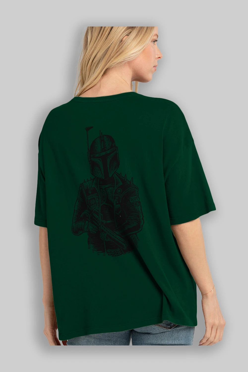 Boba Punk Arka Baskılı Oversize t-shirt Erkek Kadın Unisex %100 Pamuk