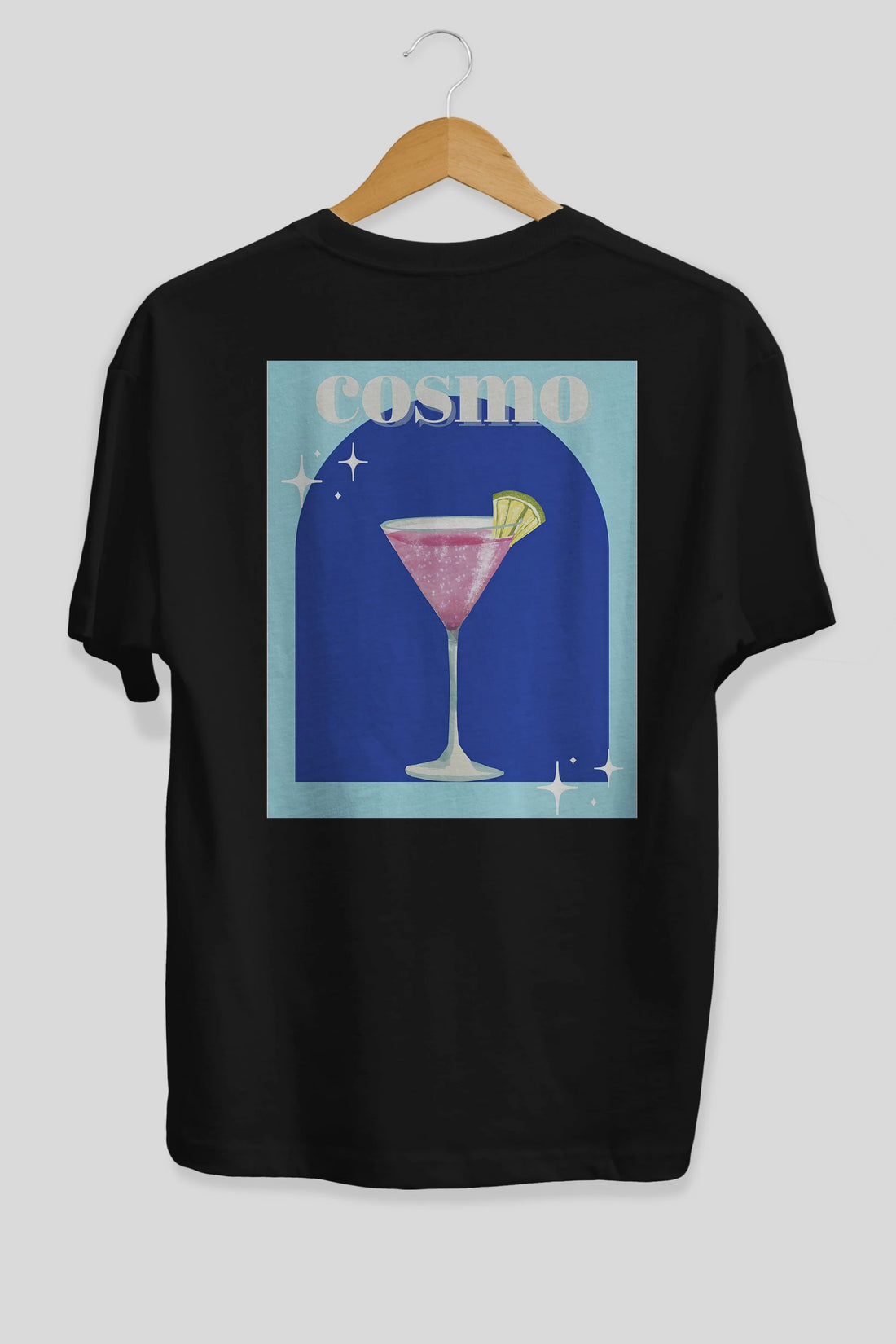 Cosmopolitan 2 Arka Baskılı Oversize t-shirt Erkek Kadın Unisex %100 Pamuk Bisiklet Yaka tişort