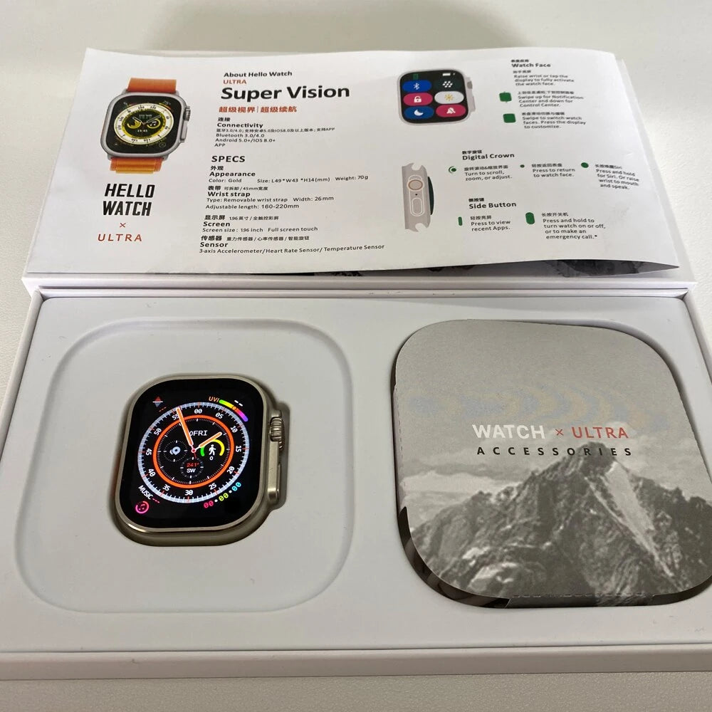 Watch 8 Ultra Safir Plus ( Pusulalı ) + Alpine Kordon Hediyeli