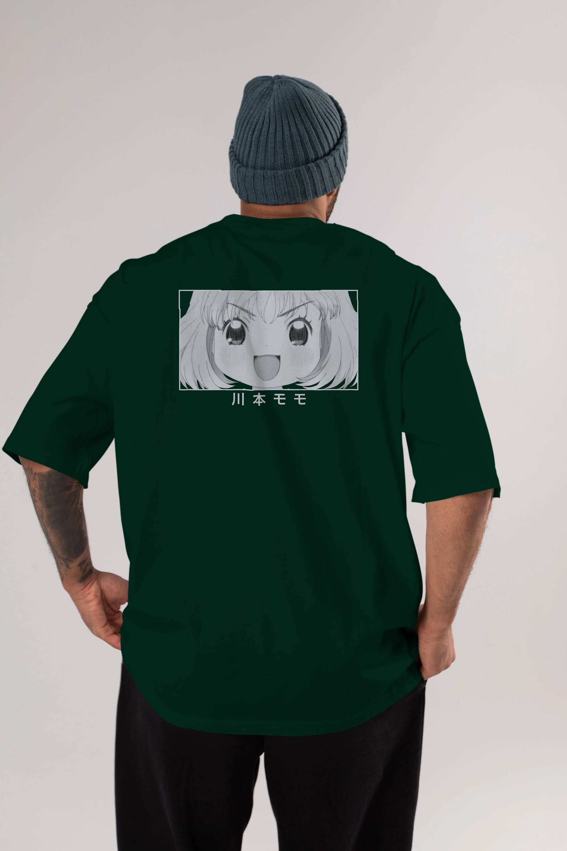 Momo Kawamoto 1 Anime Arka Baskılı Oversize t-shirt Erkek Kadın Unisex