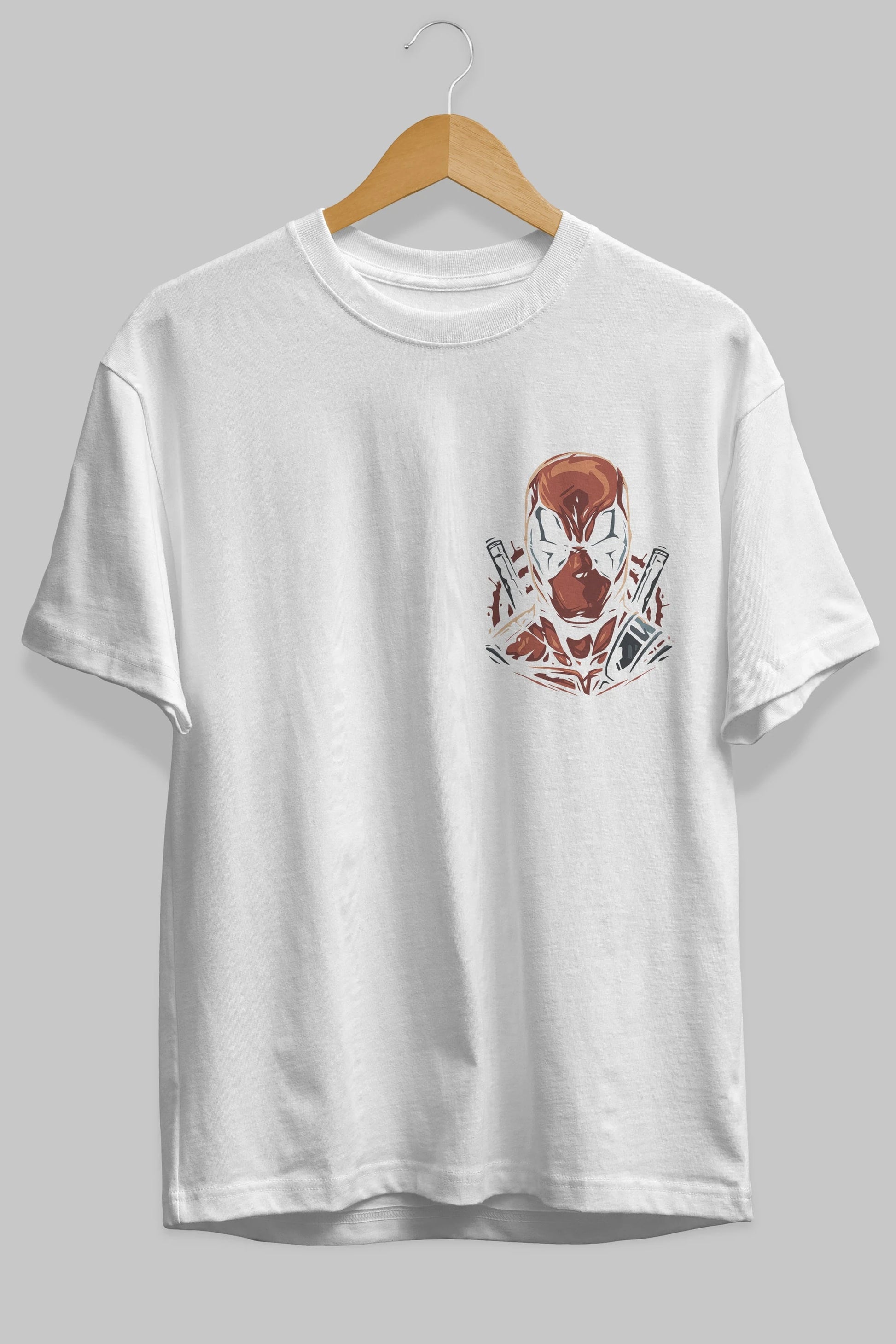 Deadpool (10) Ön Sol Baskılı Oversize t-shirt Erkek Kadın Unisex %100 Pamuk Bisiklet Yaka tişort
