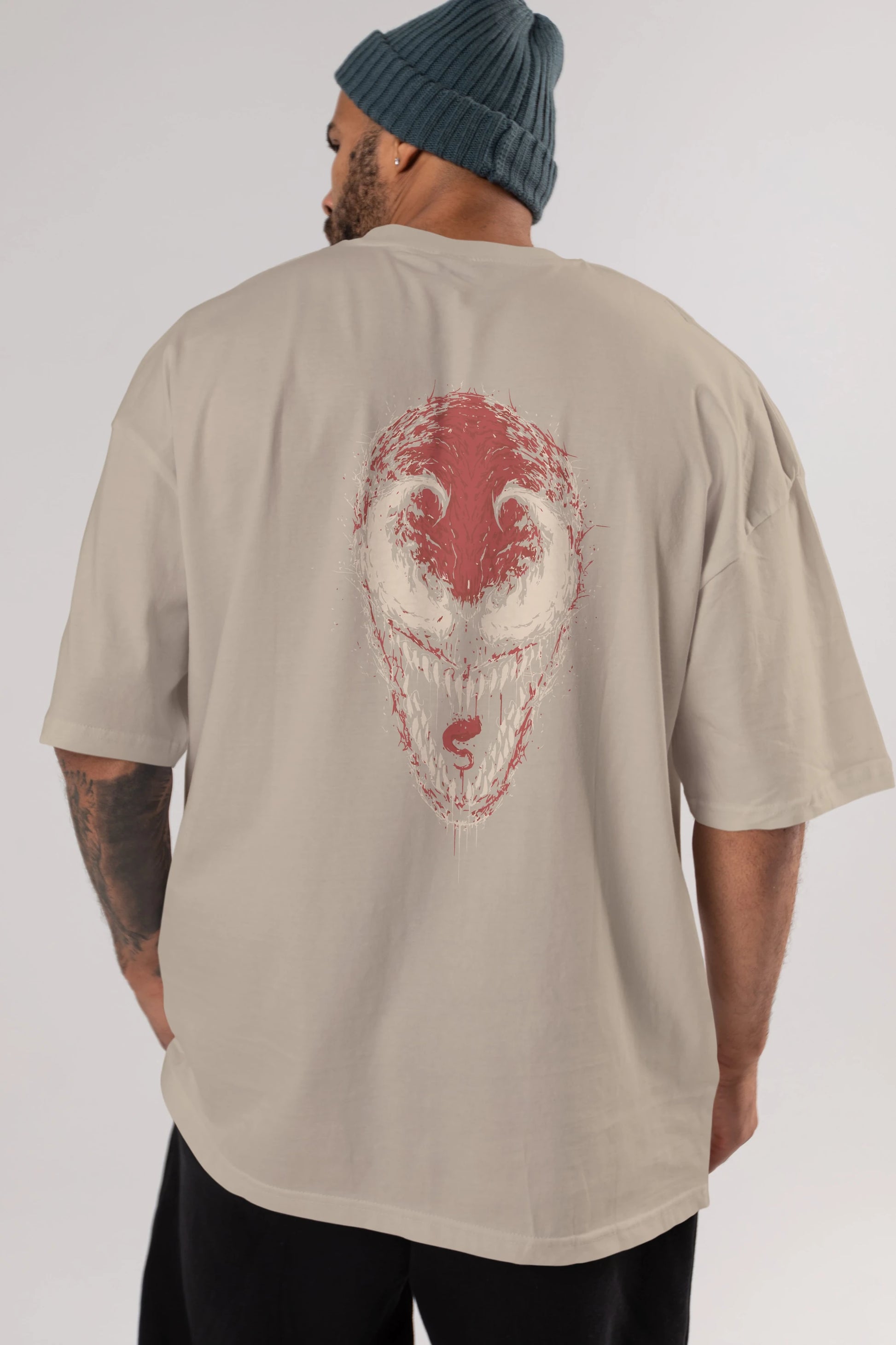 Venom (12) Arka Baskılı Oversize t-shirt Erkek Kadın Unisex %100 Pamuk Bisiklet Yaka tişort