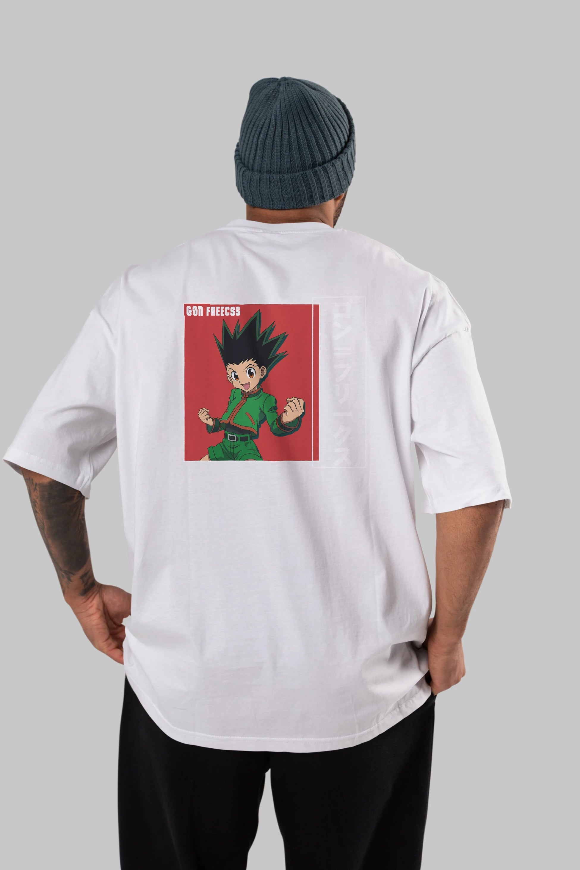 Gon Freecss HUNTER X HUNTER 5 Anime Arka Baskılı Oversize t-shirt Erkek Kadın Unisex