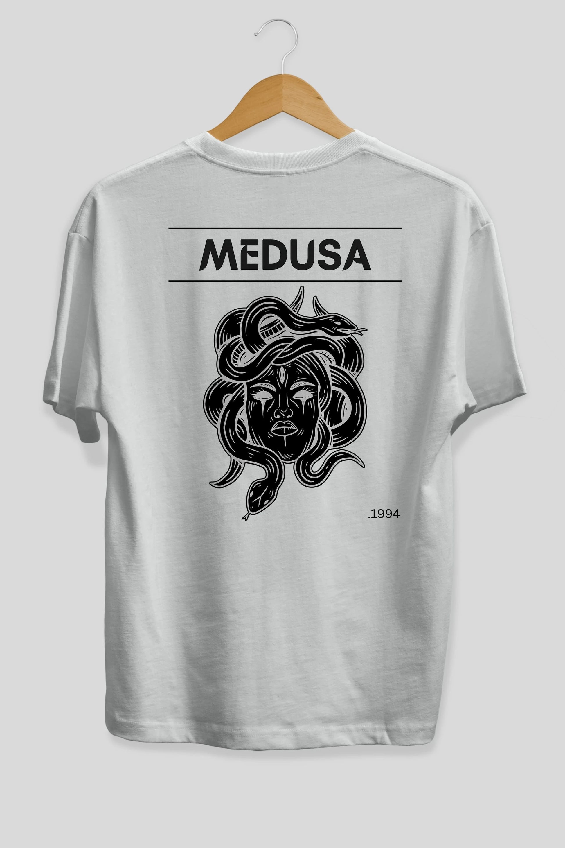 Medusa Arka Baskılı Oversize t-shirt Erkek Kadın Unisex