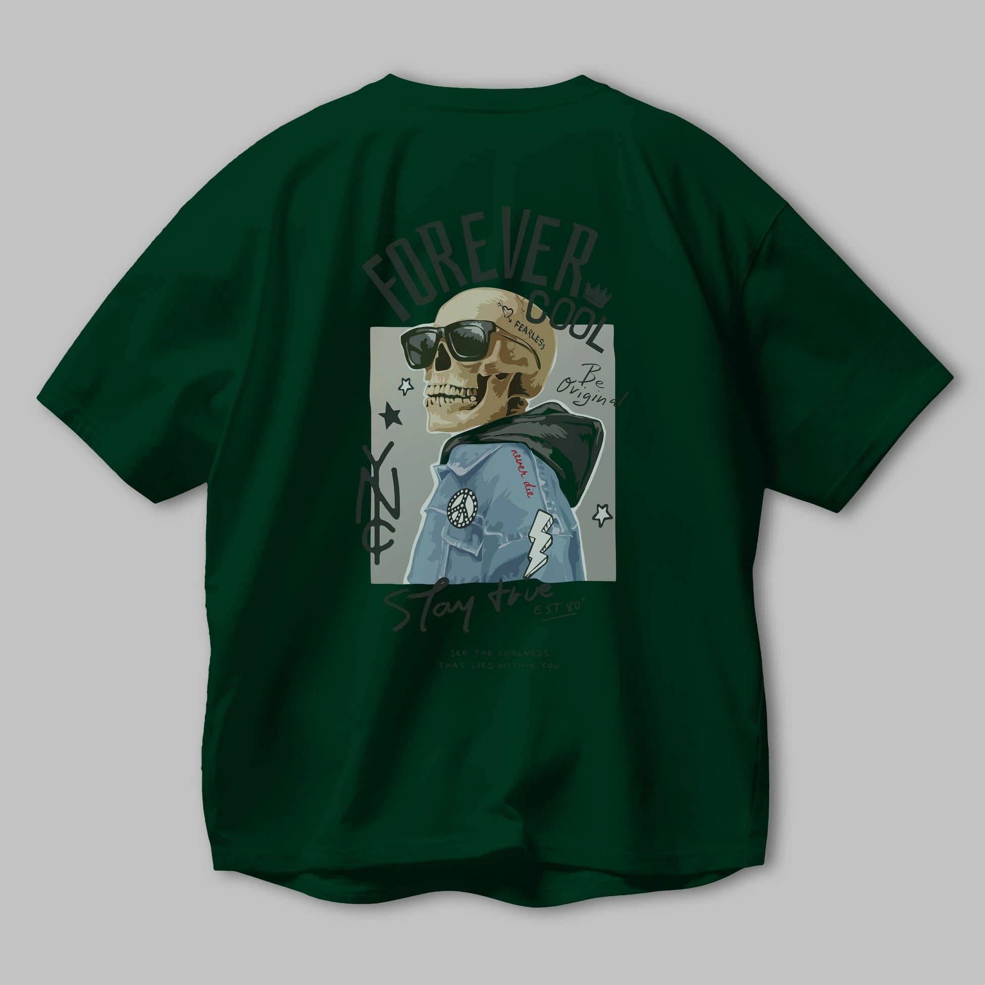 Teddy Bear Forever Cool Arka Baskılı Oversize t-shirt Erkek Kadın Unisex %100 Pamuk