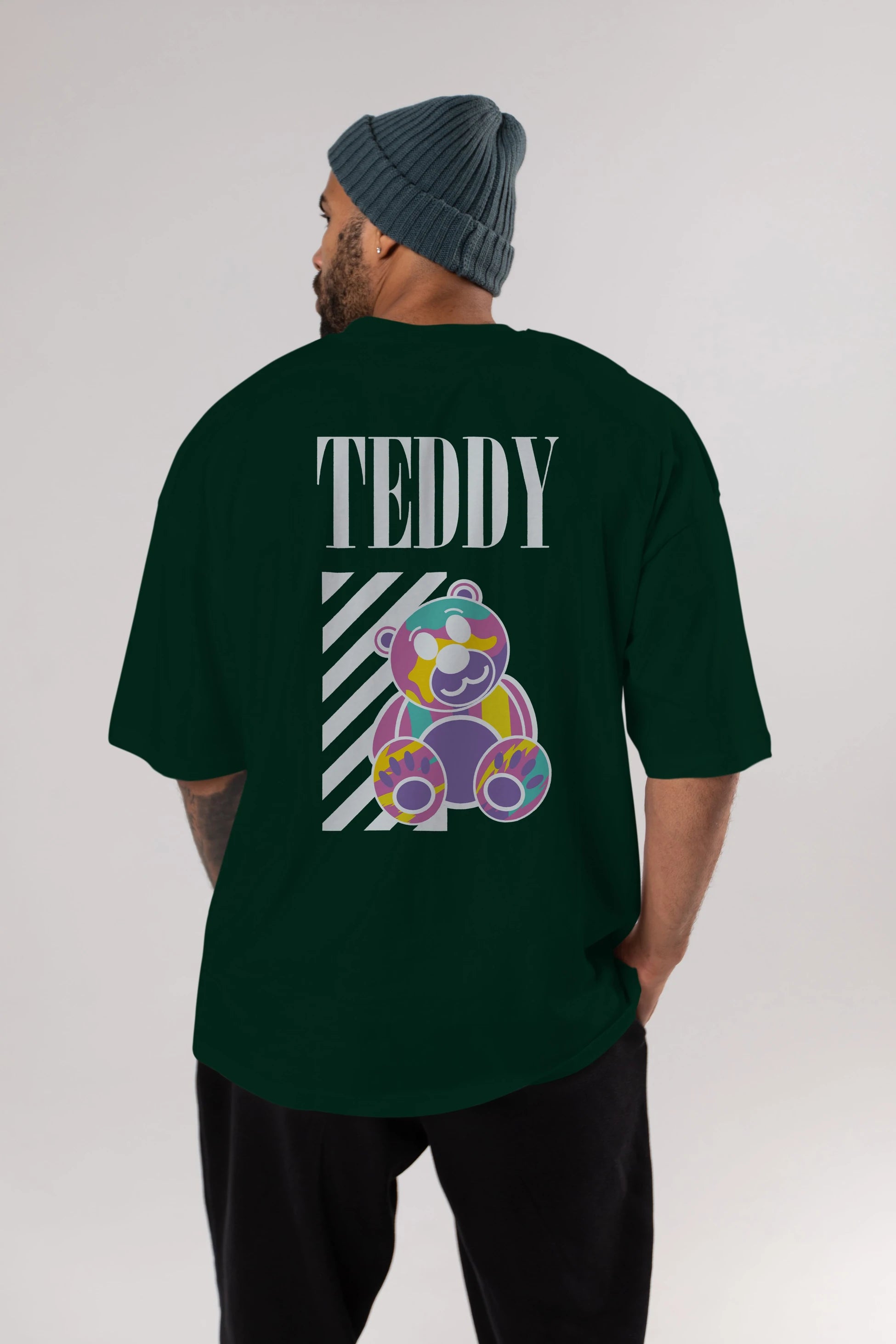 Teddy Bear 2 Arka Baskılı Oversize t-shirt Erkek Kadın Unisex