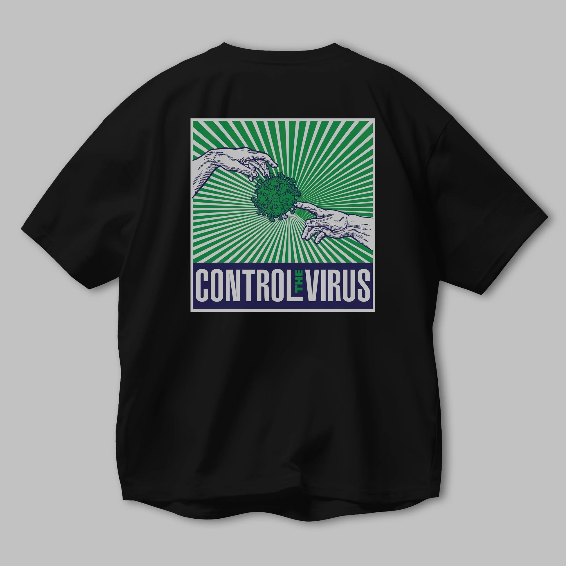 Control The Virus Arka Baskılı Oversize t-shirt Erkek Kadın Unisex