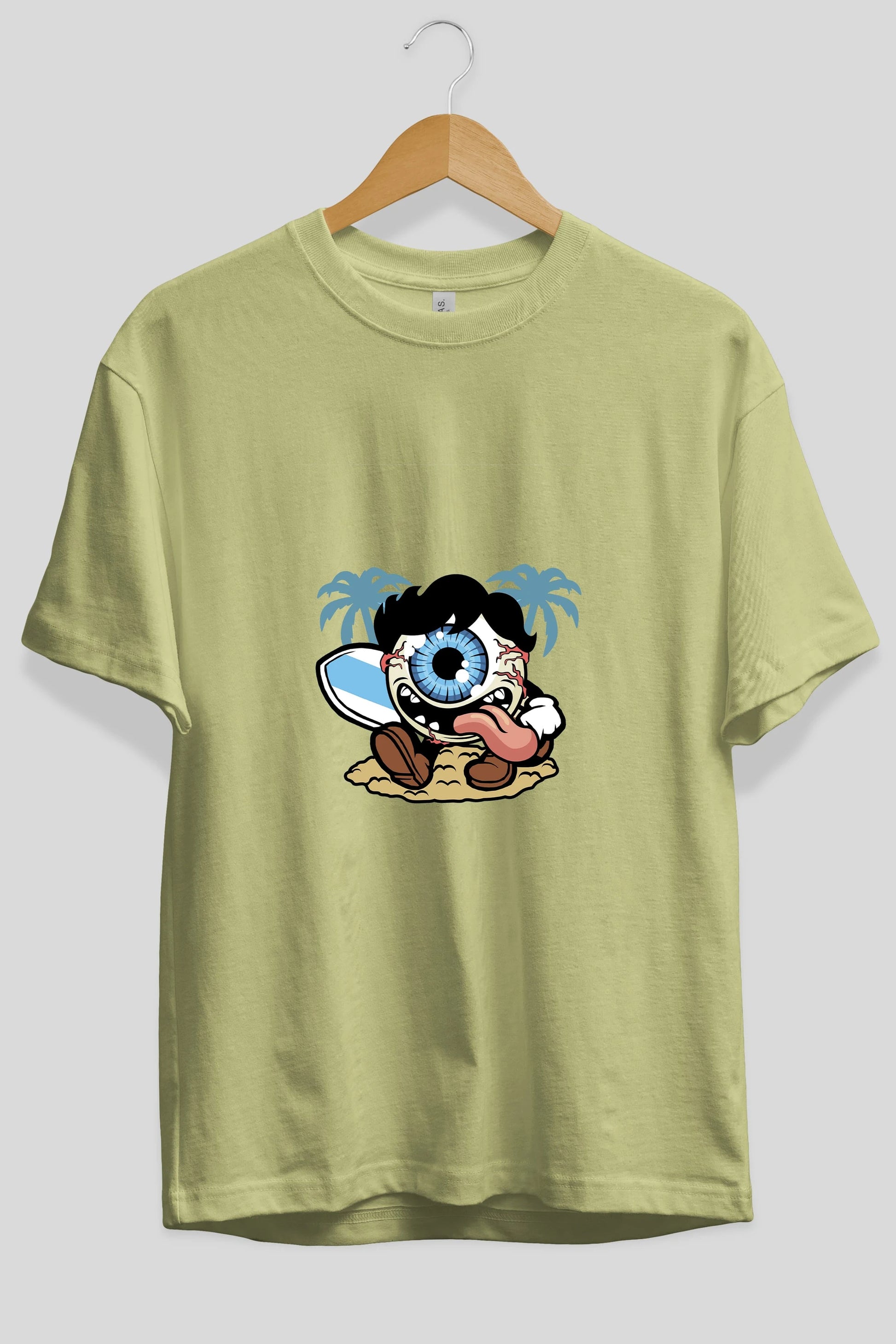 Eye Ball Surfer Ön Baskılı Oversize t-shirt Erkek Kadın Unisex %100 Pamuk tişort
