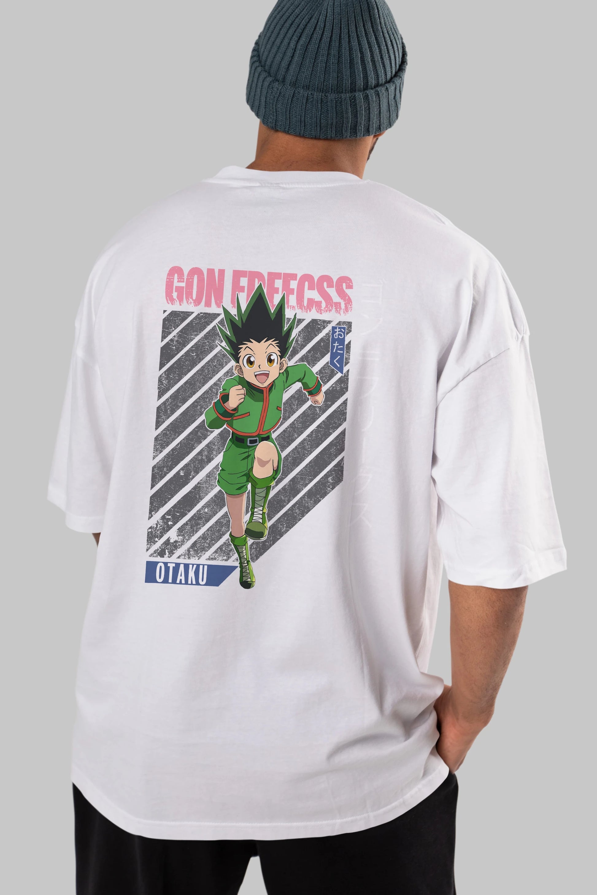 Gon Freecss HUNTER X HUNTER Anime Arka Baskılı Oversize t-shirt Erkek Kadın Unisex
