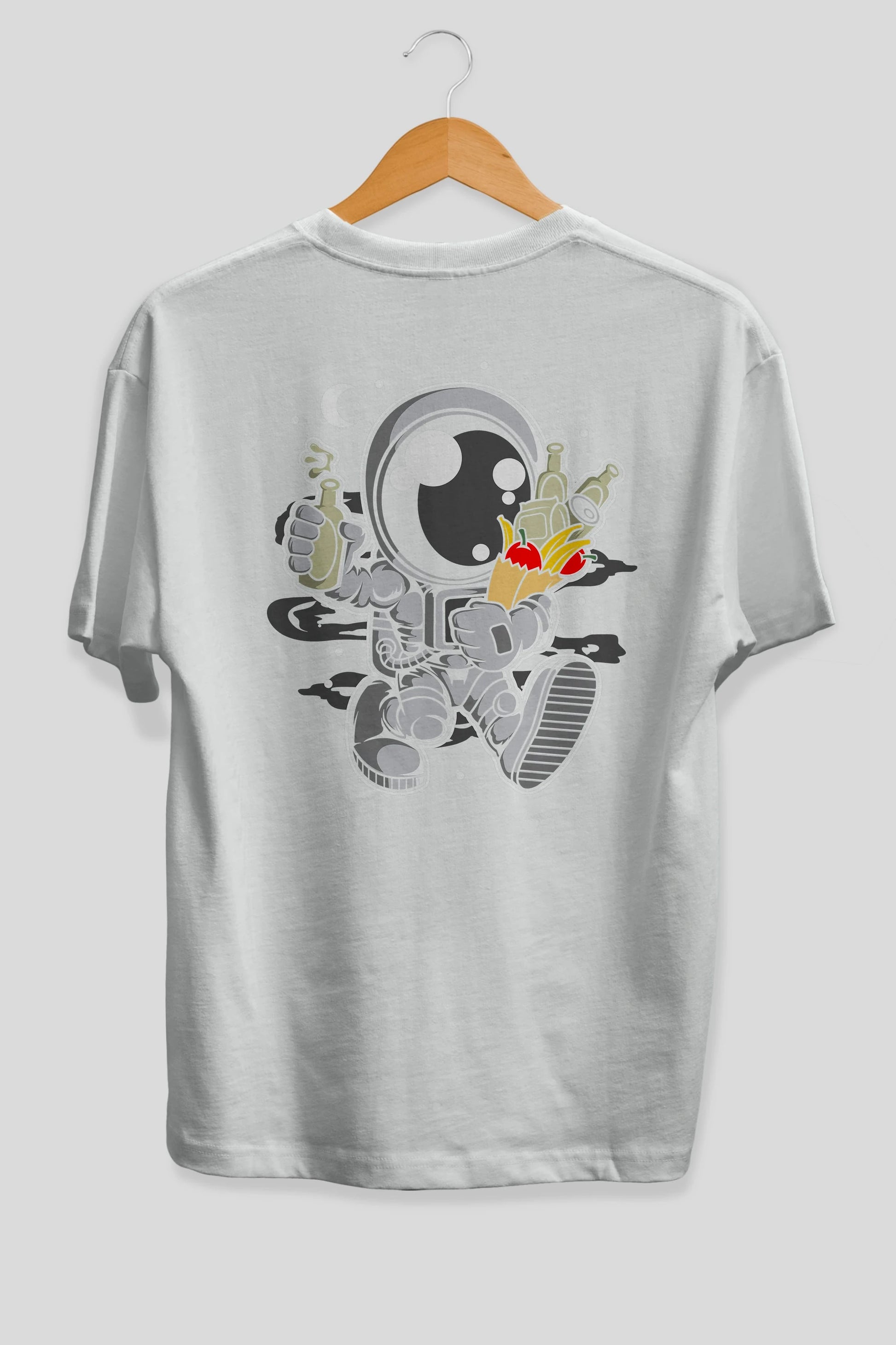 Astronaut Grochery Arka Baskılı Oversize t-shirt Erkek Kadın Unisex