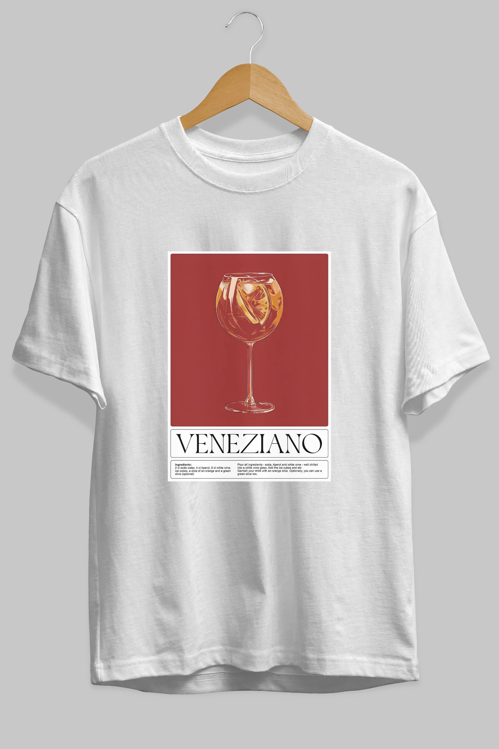 Veneziano Ön Baskılı Oversize t-shirt Erkek Kadın Unisex %100 Pamuk Bisiklet Yaka tişort