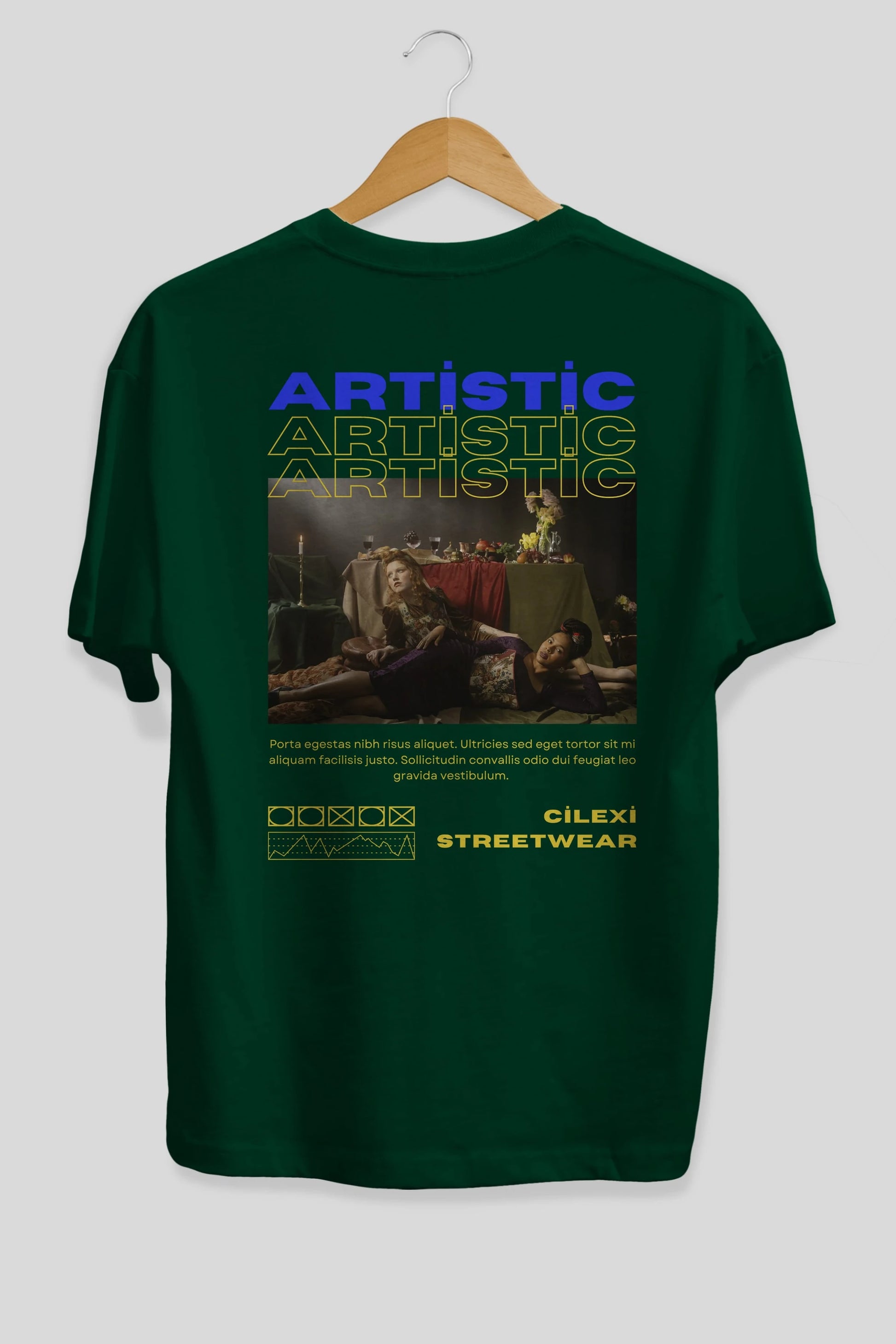Artistic Yazılı Streetwear Arka Baskılı Oversize t-shirt Erkek Kadın Unisex