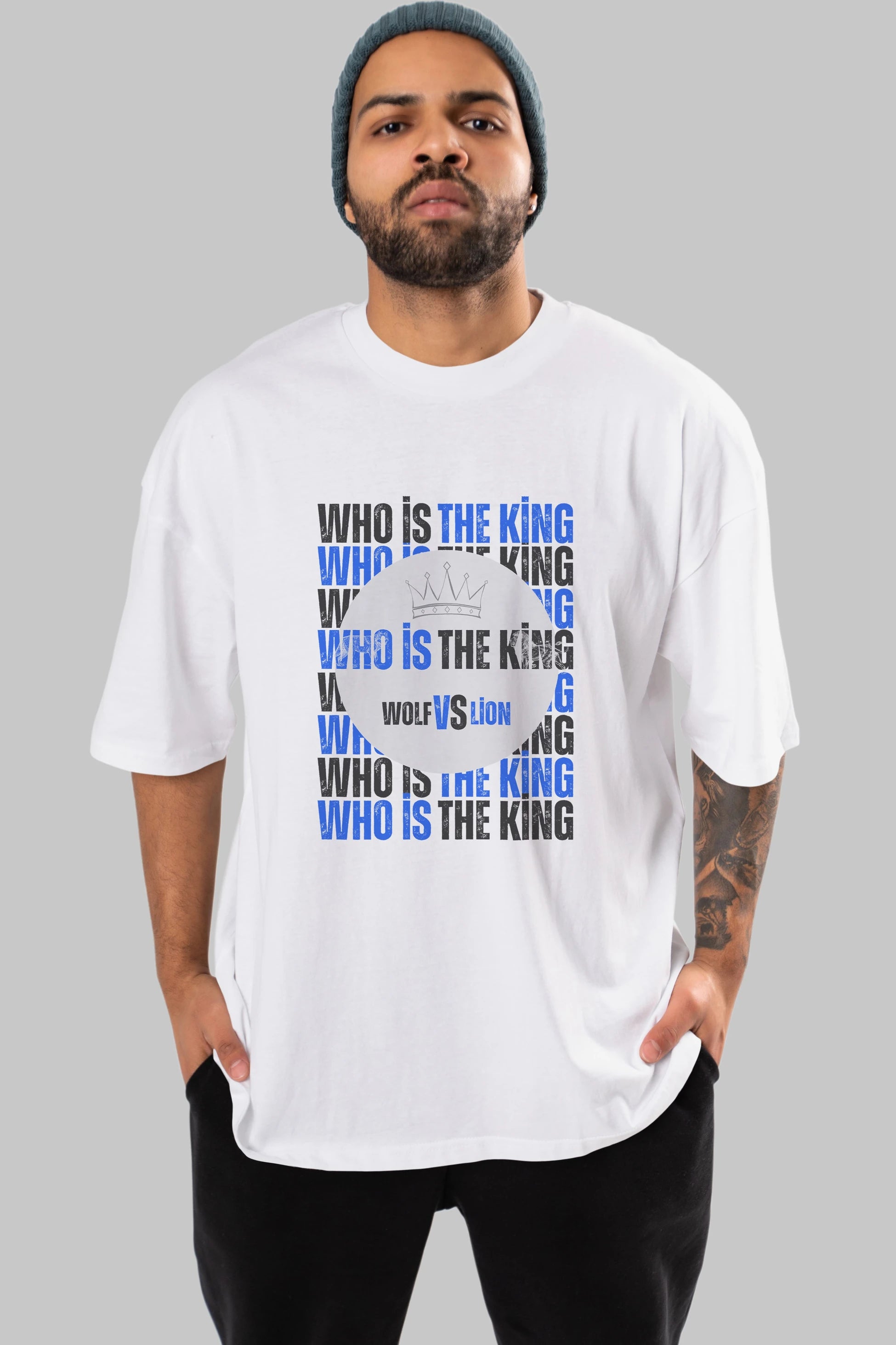 Who Is The King Yazılı Ön Baskılı Oversize t-shirt Erkek Kadın Unisex
