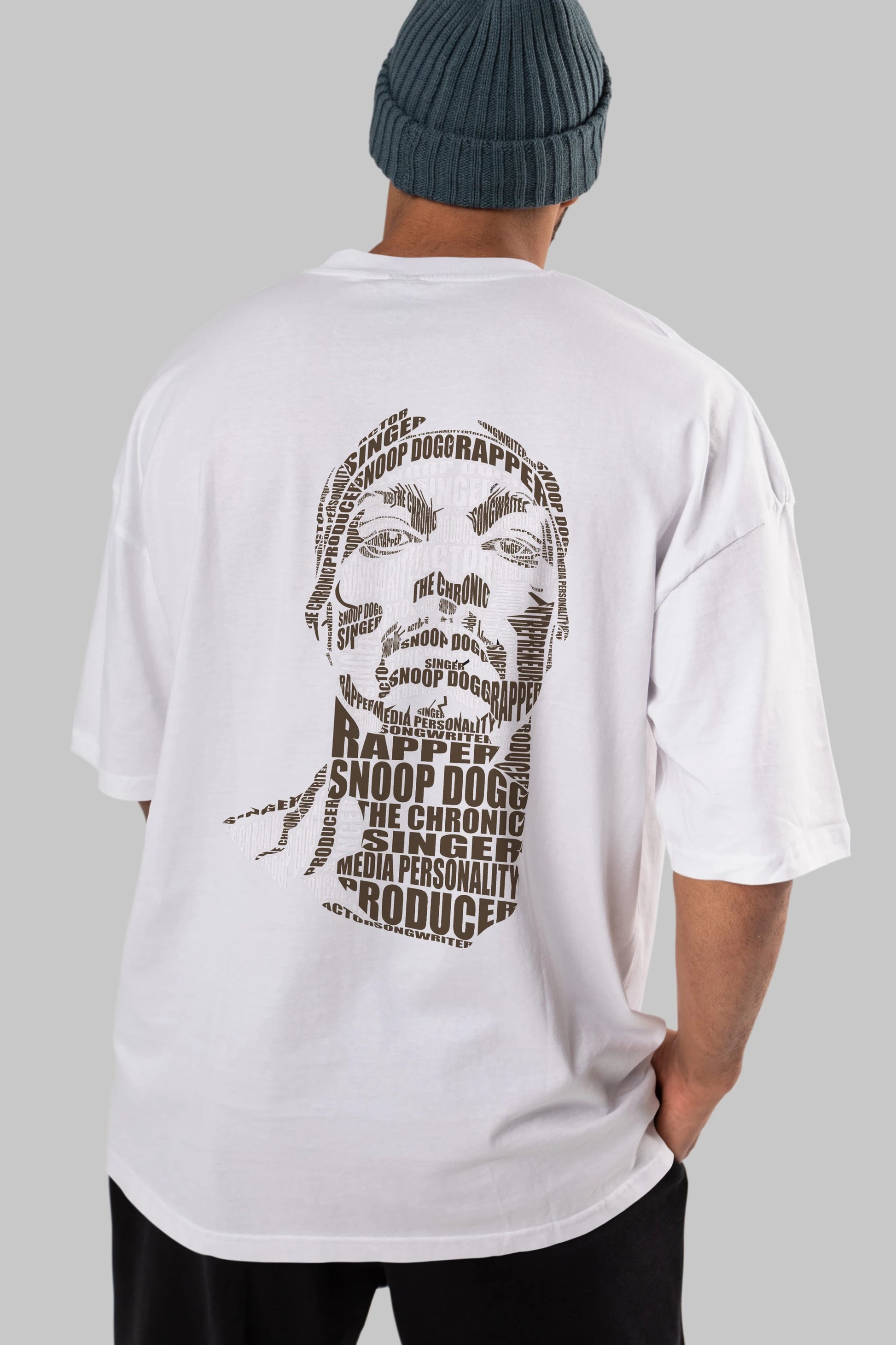 Snoop Dogg Calligram Arka Baskılı Oversize t-shirt %100 pamuk Erkek Kadın Unisex