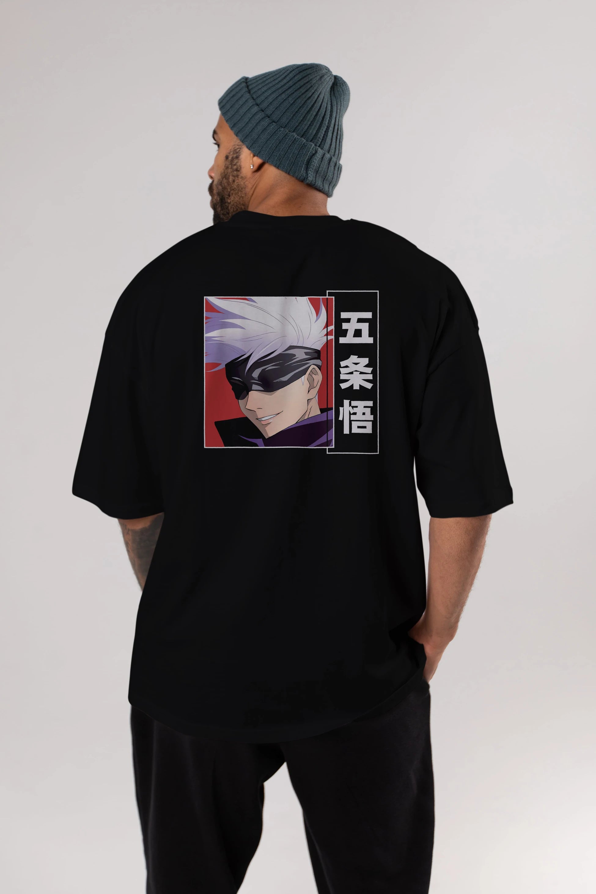 SATORU GOJO Anime Arka Baskılı Oversize t-shirt Erkek Kadın Unisex