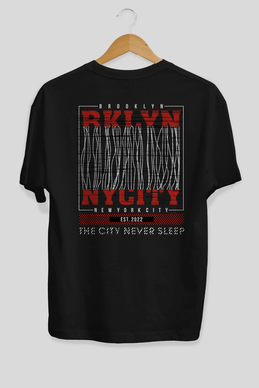 Brooklyn New York City Arka Baskılı Oversize t-shirt Erkek Kadın Unisex