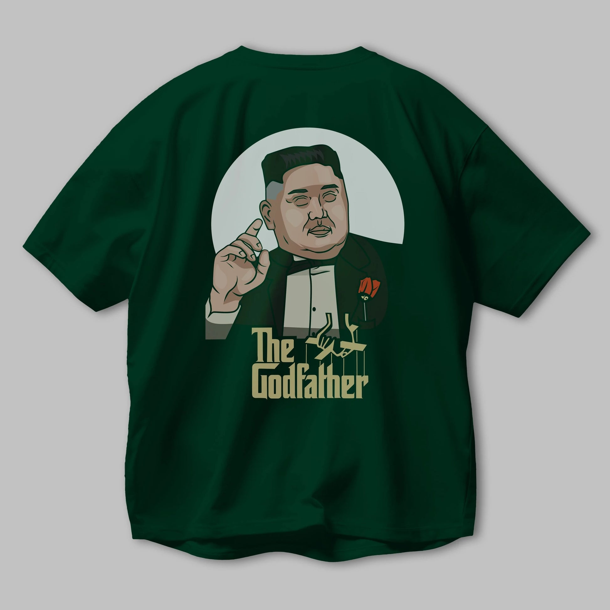 Godfather Jong Un Arka Baskılı Oversize t-shirt Erkek Kadın Unisex %100 Pamuk tişort