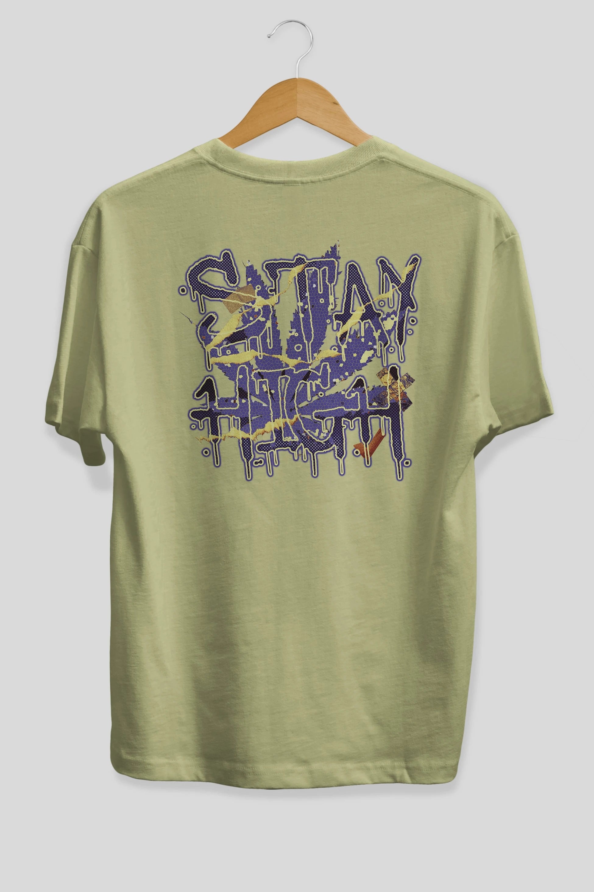 Stay High Arka Baskılı Oversize t-shirt Erkek Kadın Unisex