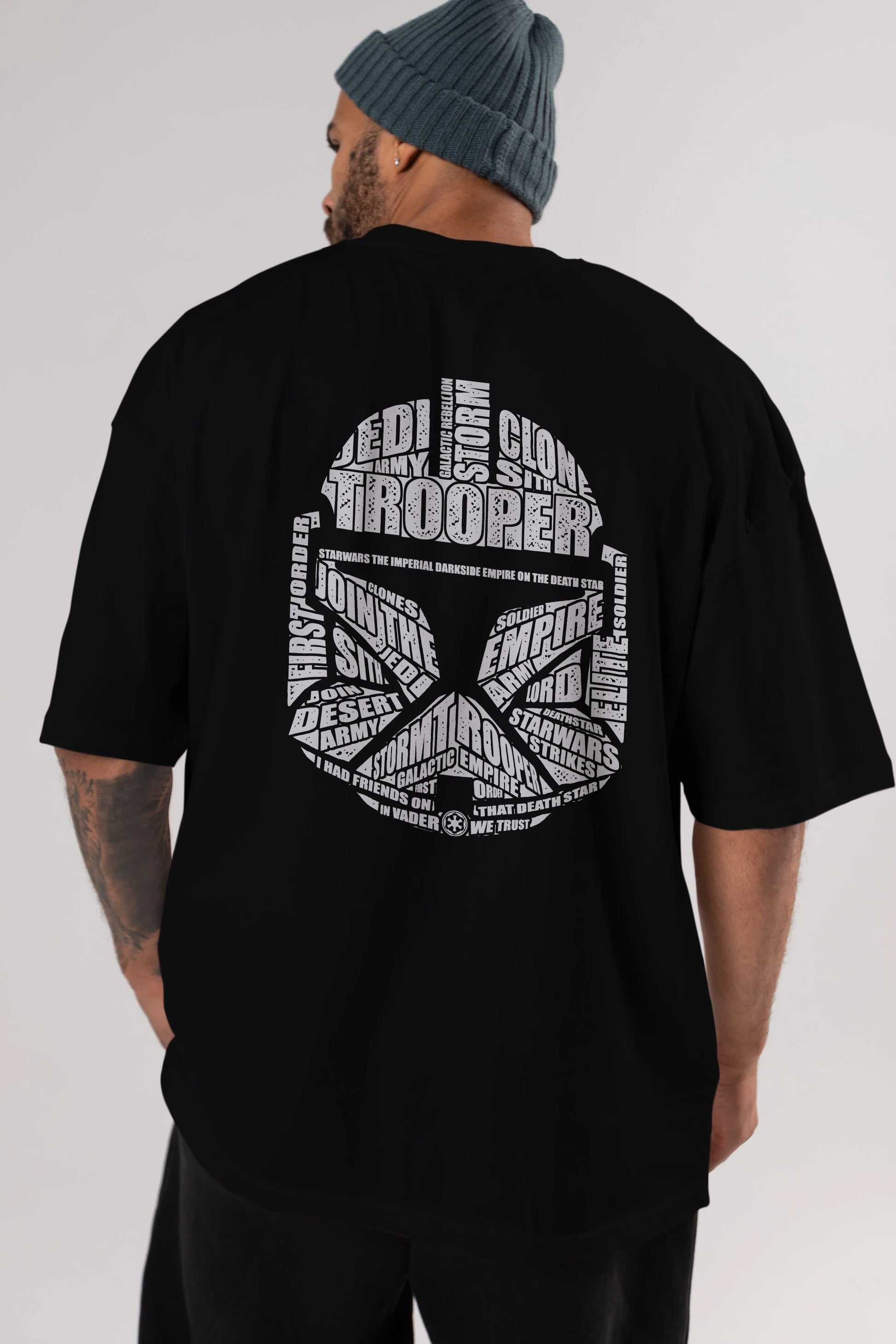 Trooper Arka Baskılı Oversize t-shirt %100 pamuk Erkek Kadın Unisex