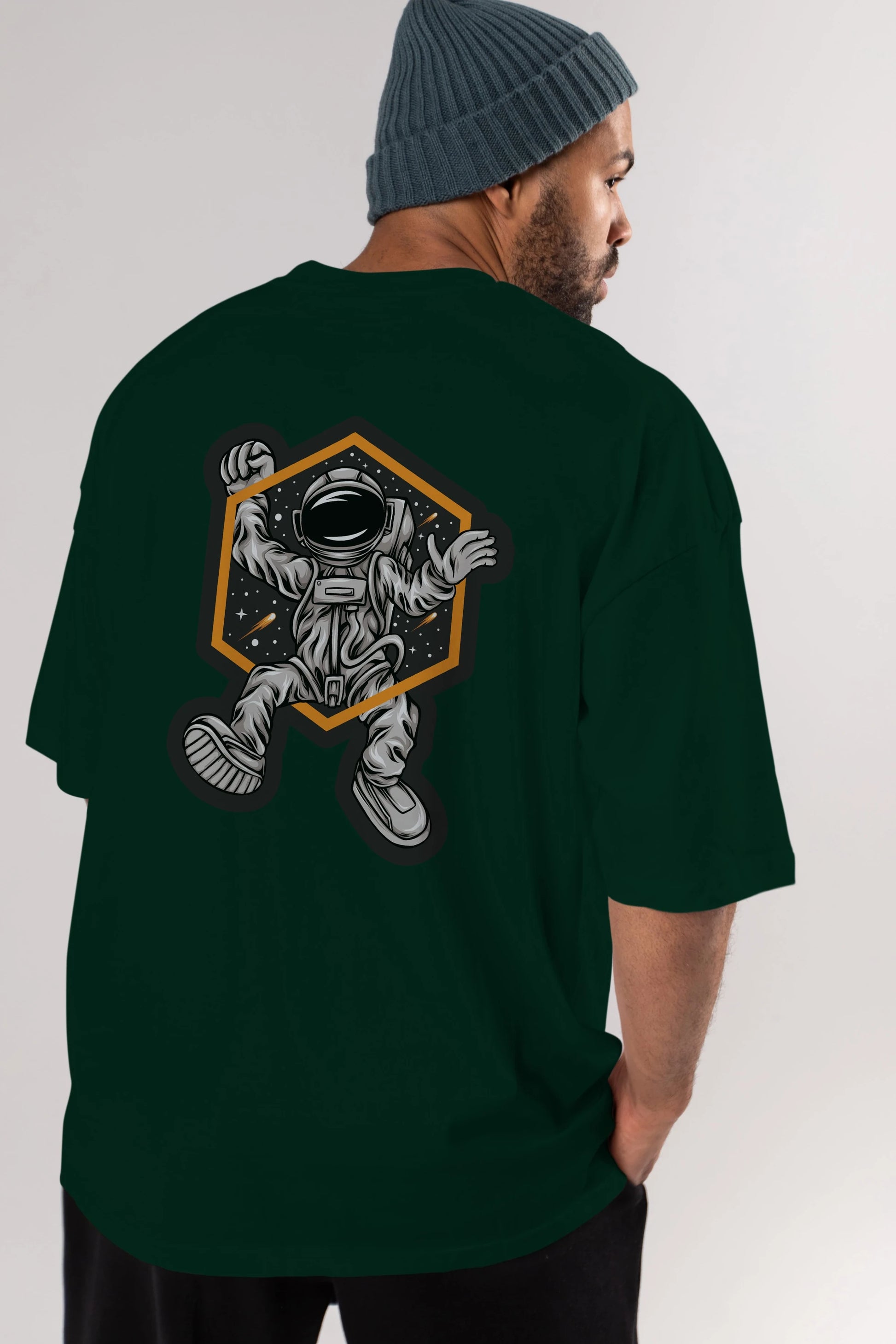 Astrofun Sticker Arka Baskılı Oversize t-shirt Erkek Kadın Unisex