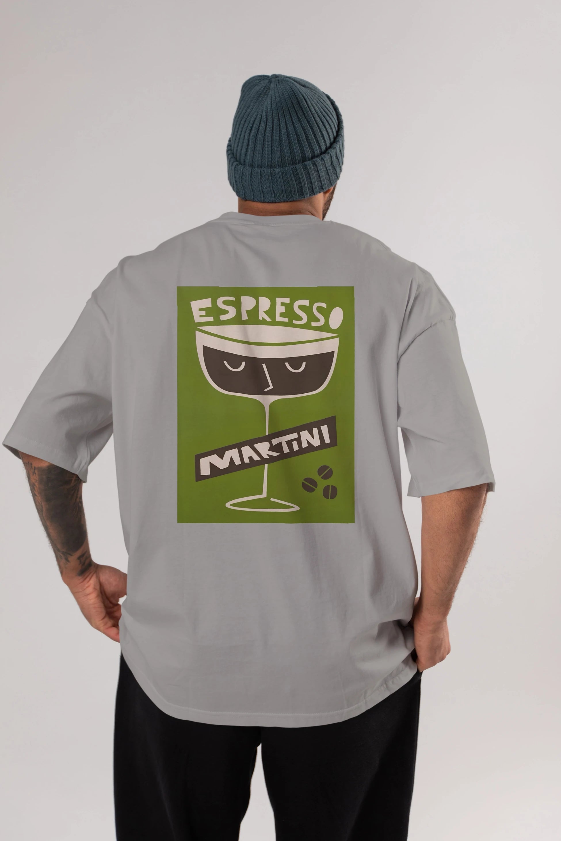 Espresso Martini 2 Arka Baskılı Oversize t-shirt Erkek Kadın Unisex %100 Pamuk Bisiklet Yaka tişort