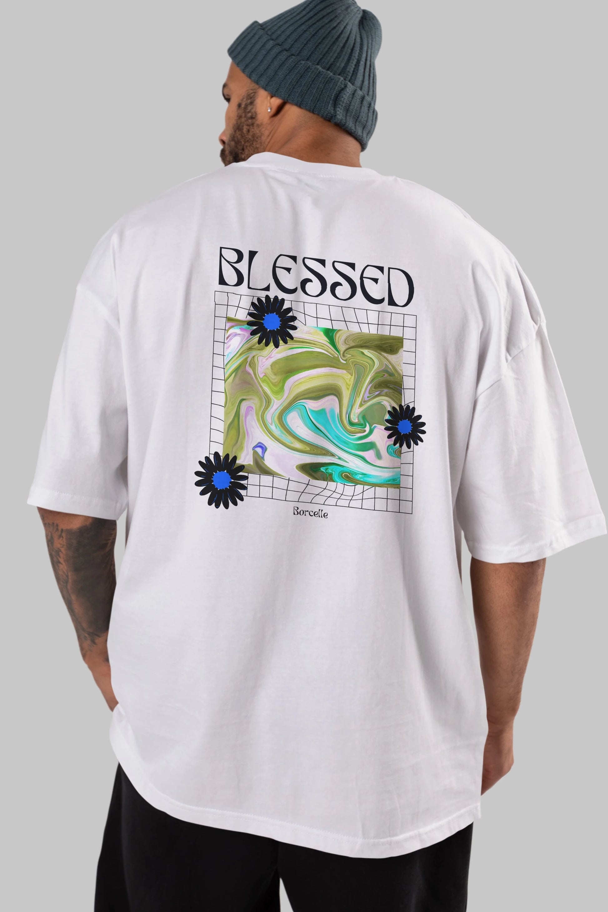 Blessed Arka Baskılı Oversize t-shirt Erkek Kadın Unisex