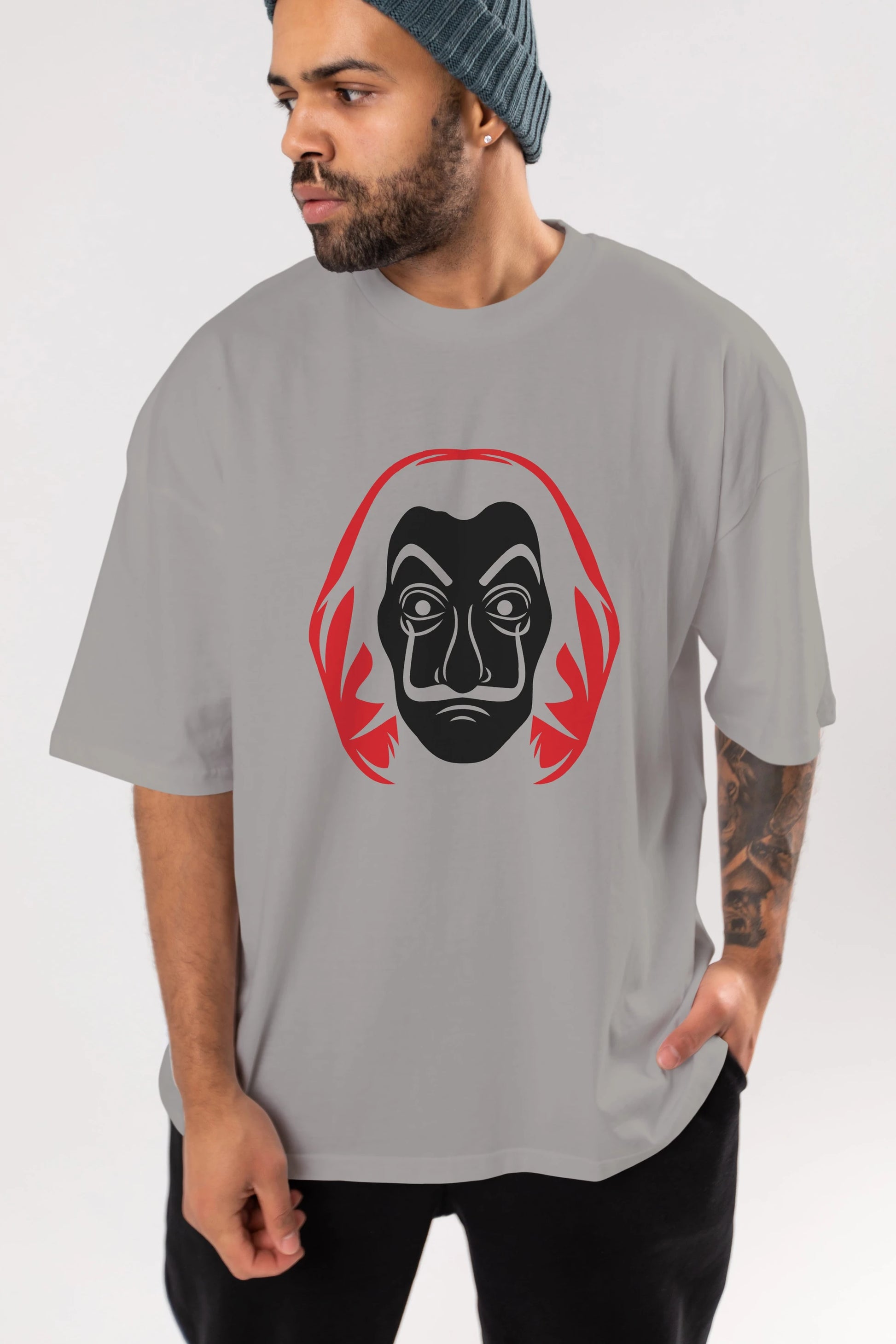 La Casa De Papel (8) Ön Baskılı Oversize t-shirt Erkek Kadın Unisex %100 Pamuk Bisiklet Yaka tişort