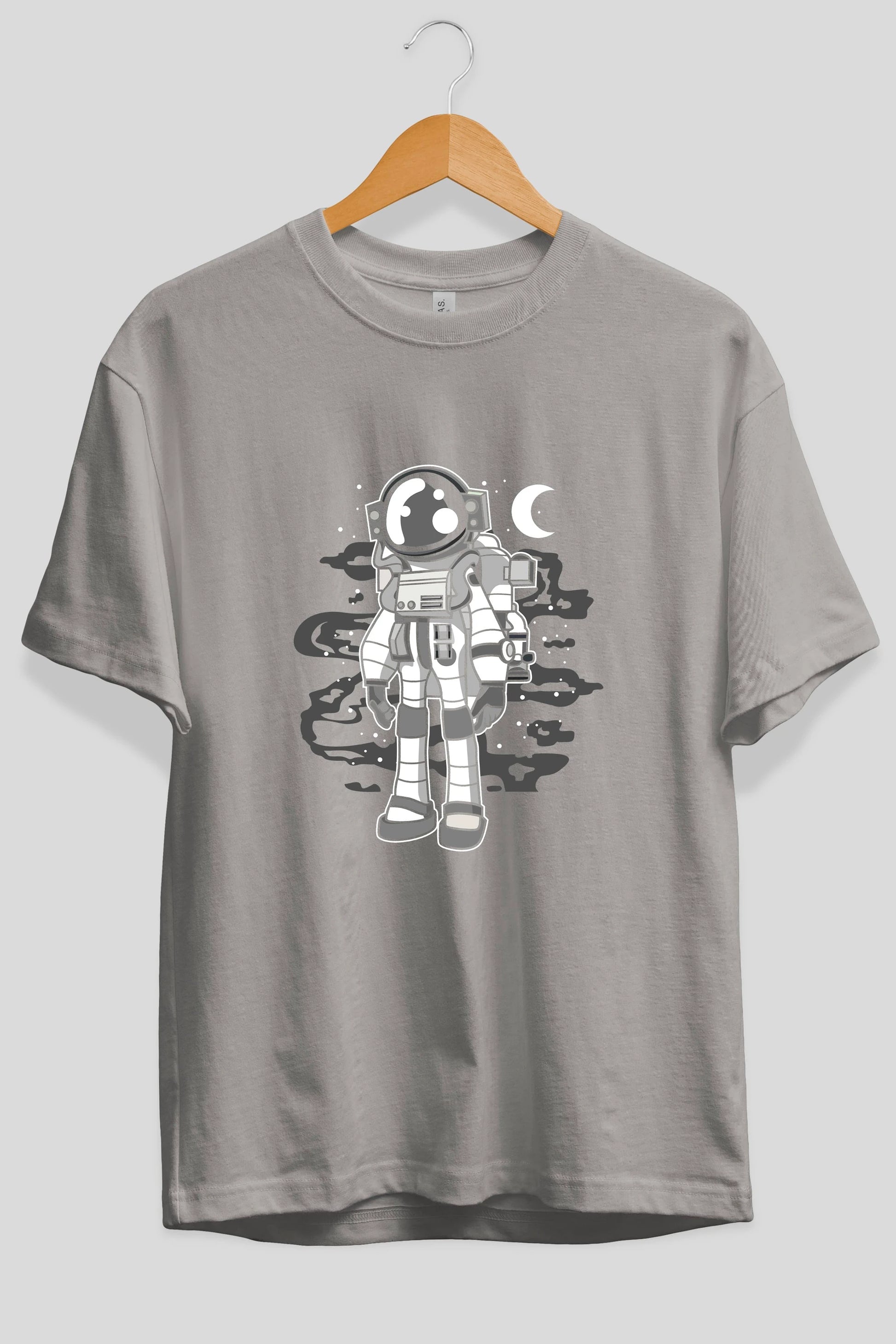 Astronaut Stand Ön Baskılı Oversize t-shirt Erkek Kadın Unisex