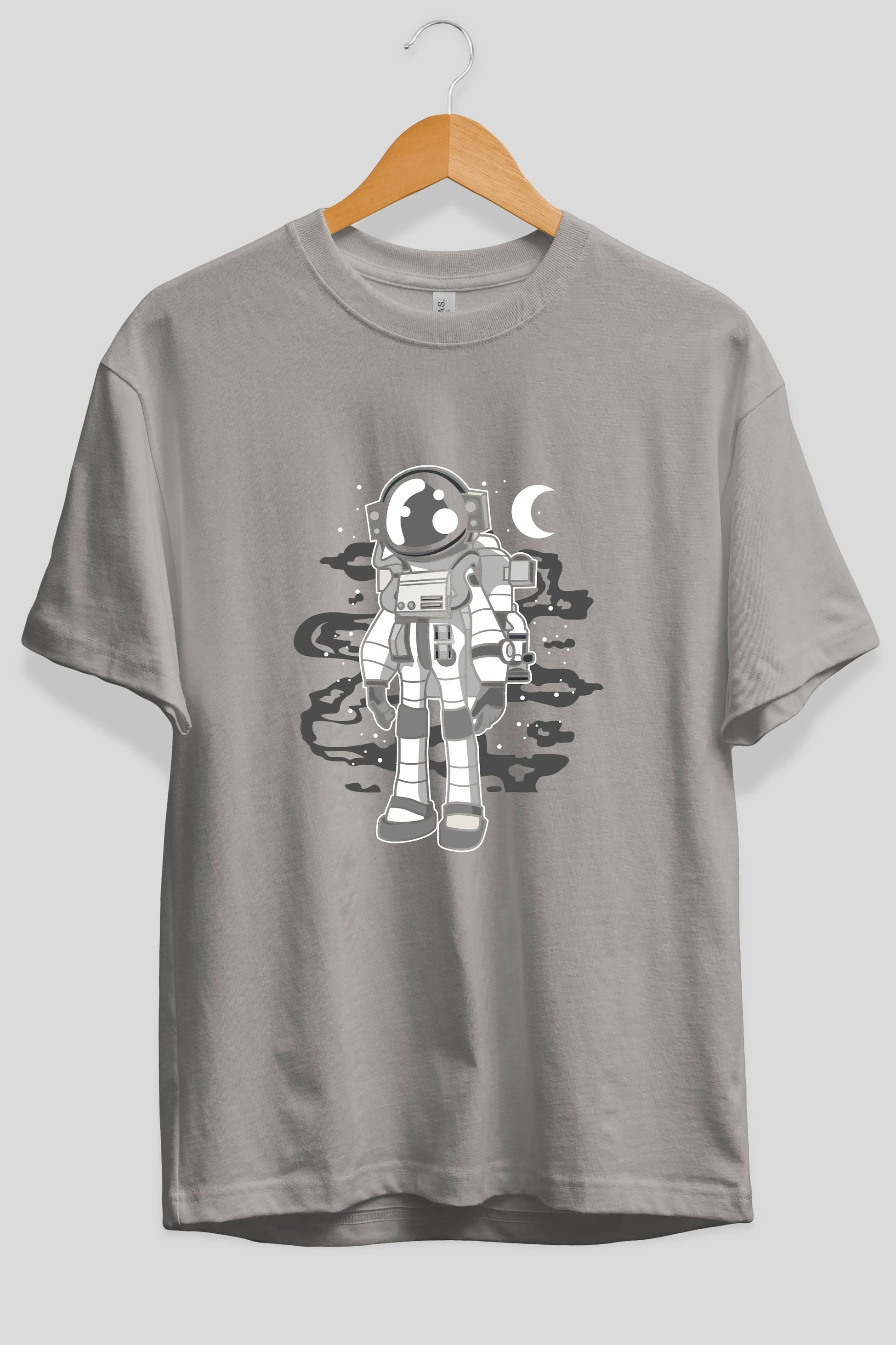 Astronaut Stand Ön Baskılı Oversize t-shirt Erkek Kadın Unisex