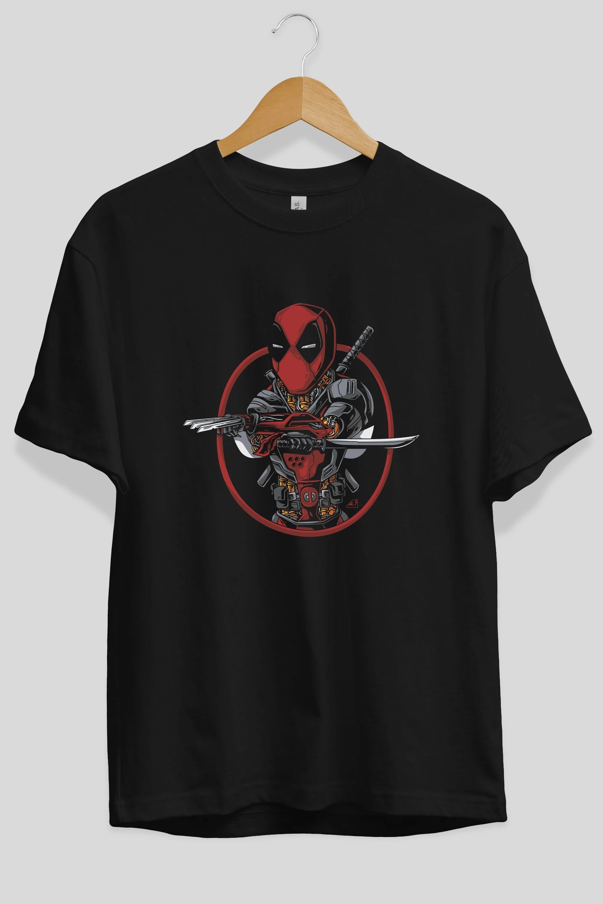 Deadpool (5) Ön Baskılı Oversize t-shirt Erkek Kadın Unisex %100 Pamuk Bisiklet Yaka tişort