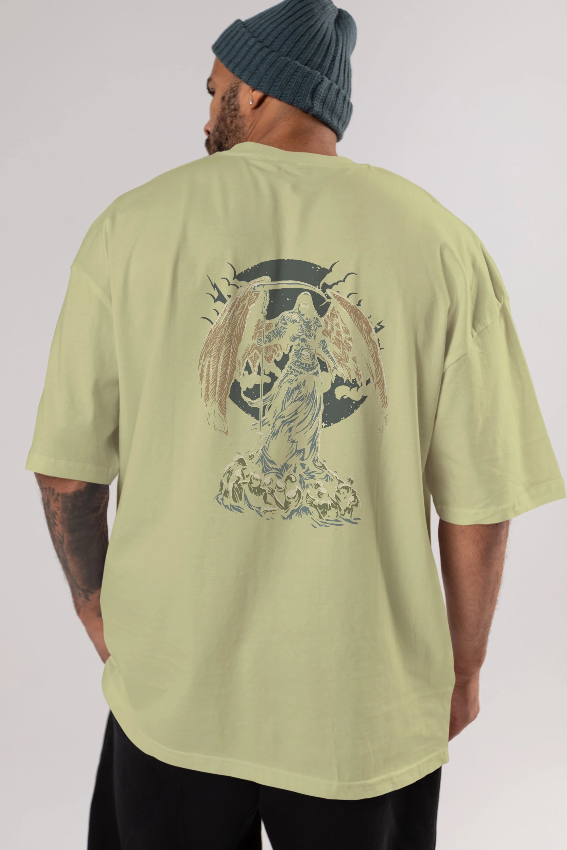 Darkness Arka Baskılı Oversize t-shirt Erkek Kadın Unisex %100 Pamuk