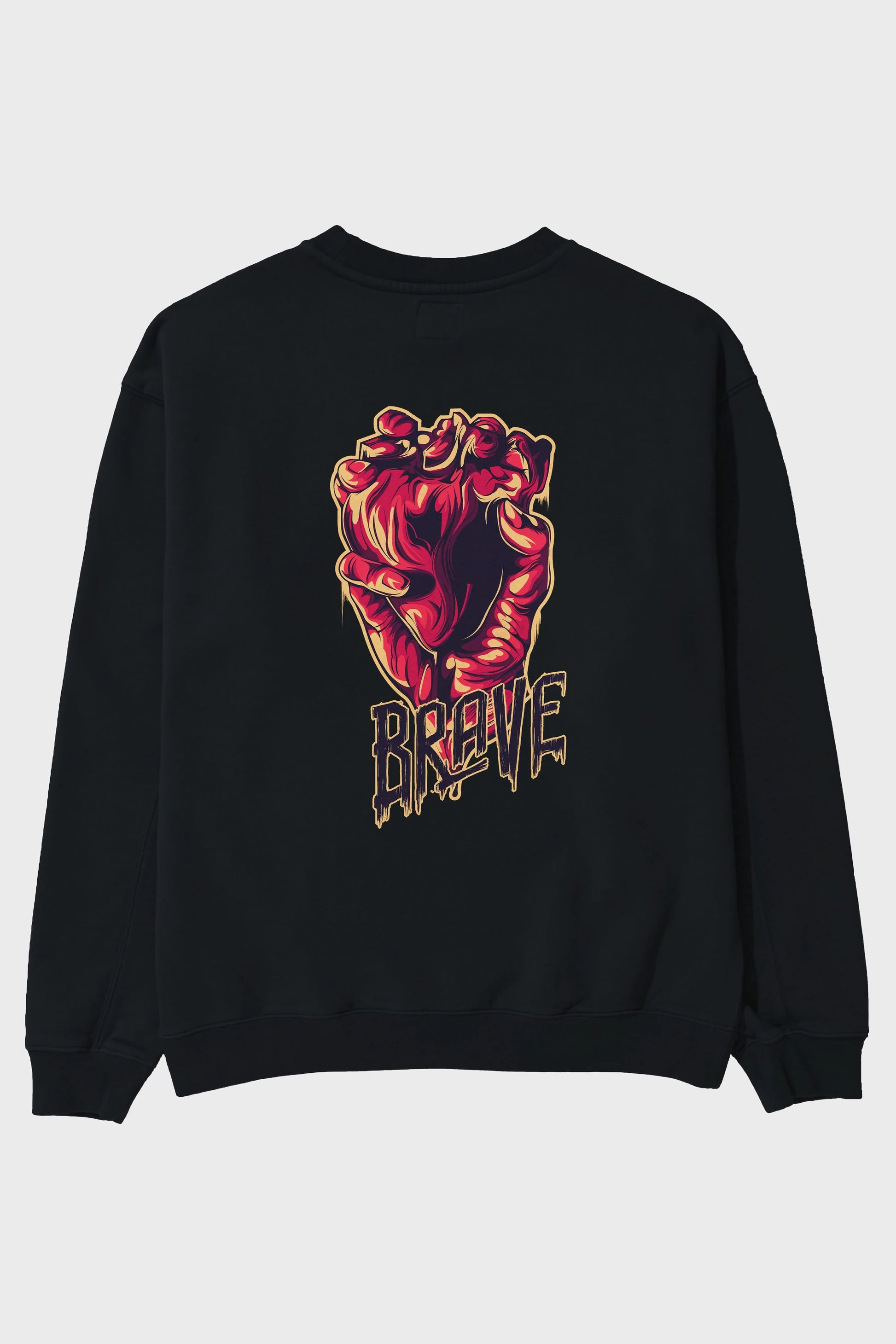 Brave Streetwear Arka Baskılı Oversize Sweatshirt Erkek Kadın Unisex