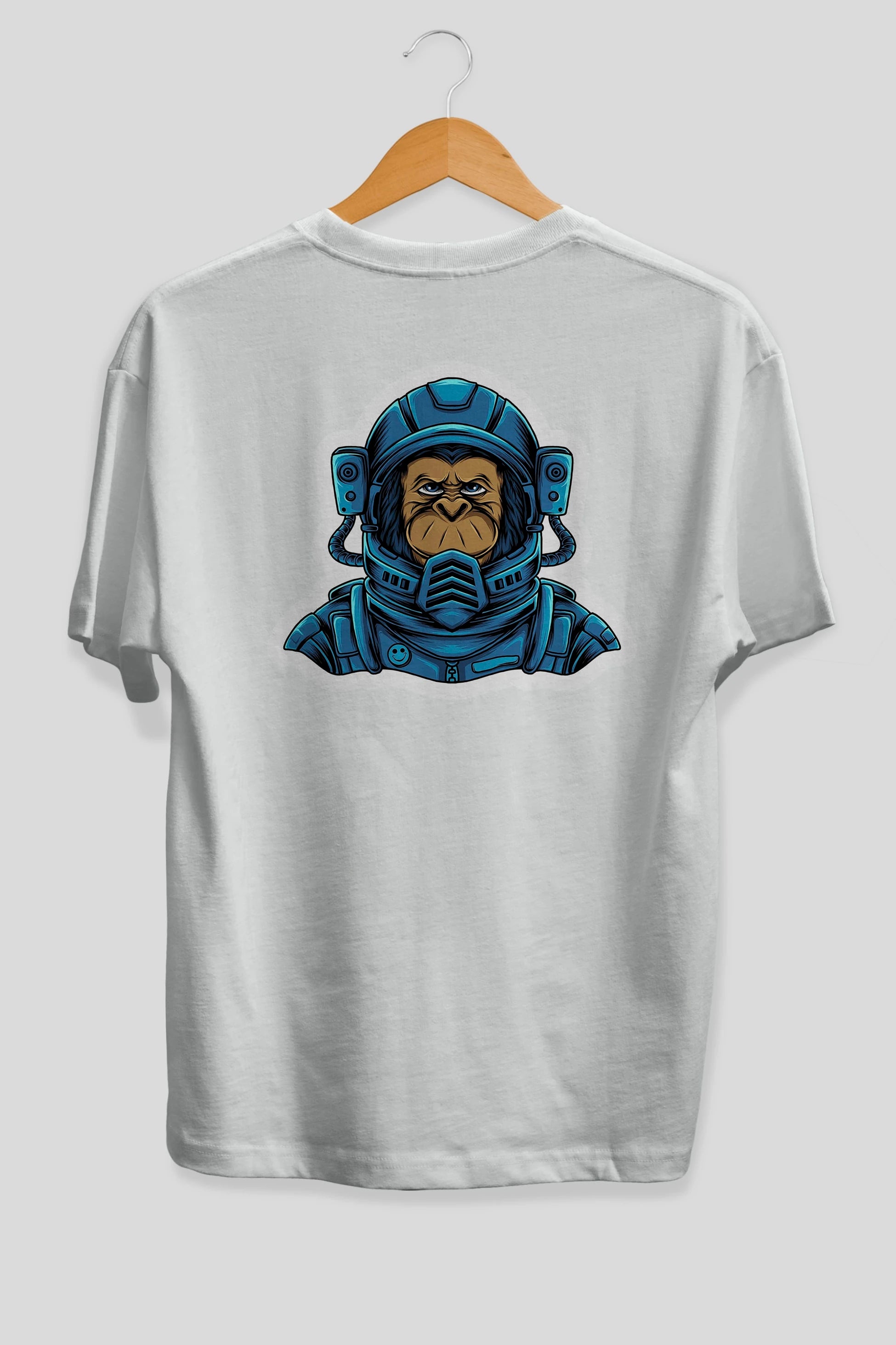 Astromonkey Sticker Arka Baskılı Oversize t-shirt Erkek Kadın Unisex