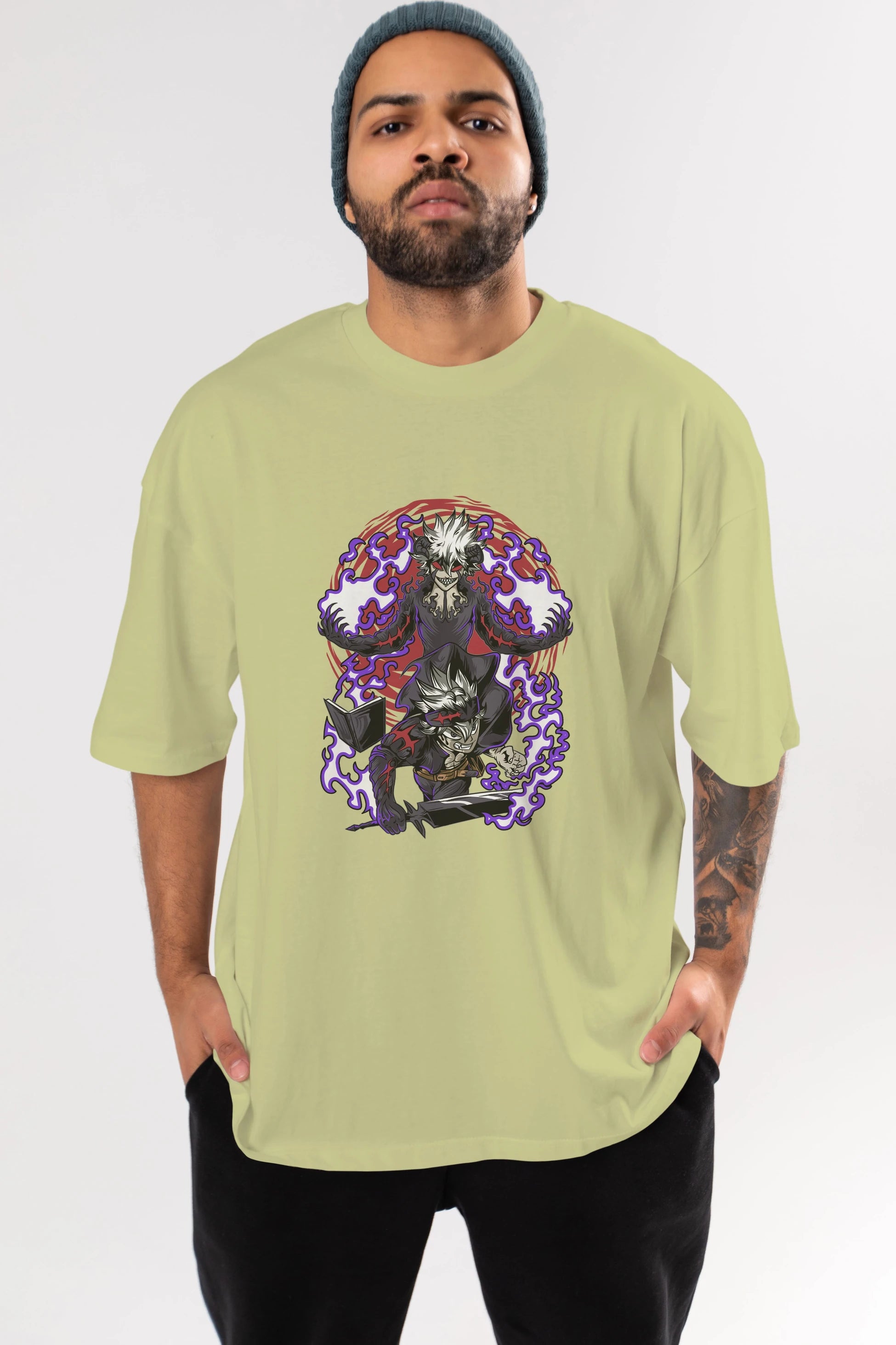 BLACK CLOVER DEVIL UNION Anime Ön Baskılı Oversize t-shirt %100 pamuk Erkek Kadın Unisex