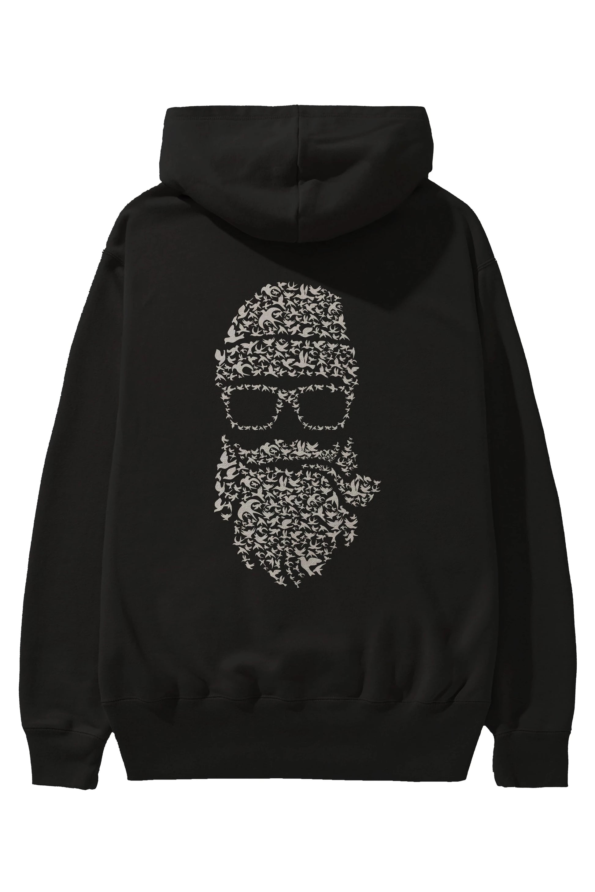 Birds Beard Arka Baskılı Hoodie Oversize Kapüşonlu Sweatshirt Erkek Kadın Unisex