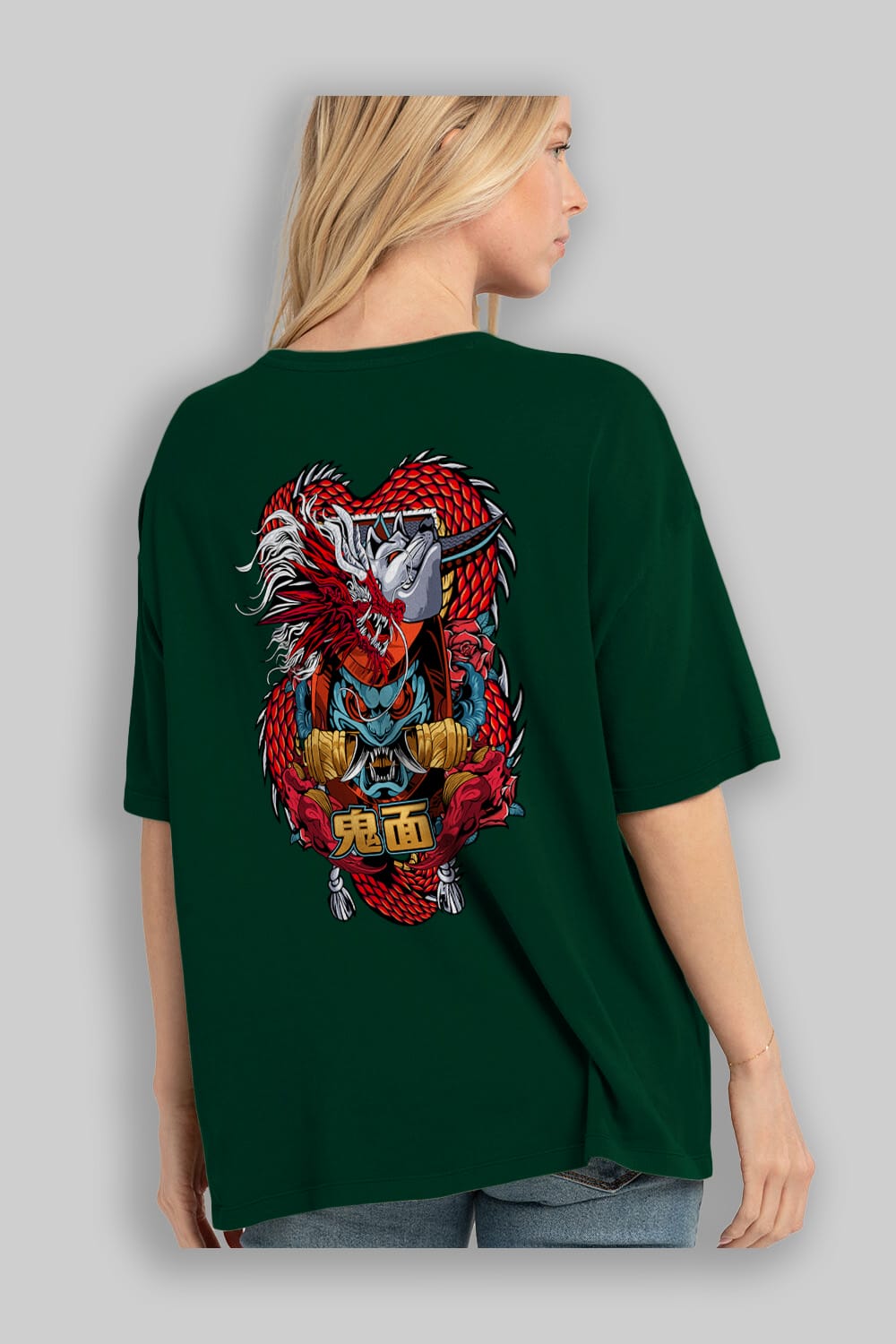 TRIBAL Anime Arka Baskılı Oversize t-shirt Erkek Kadın Unisex