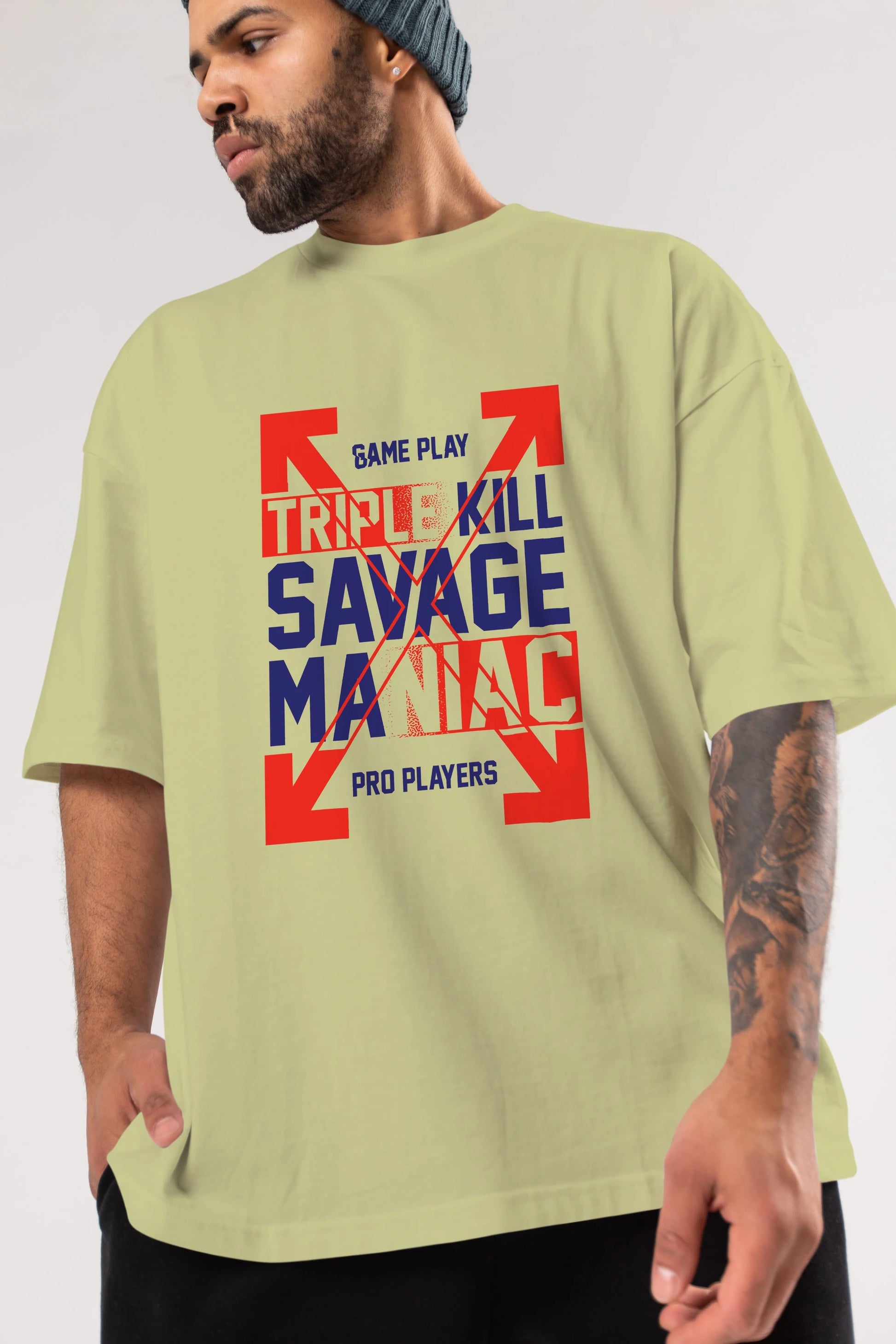 Kill Savage Ön Baskılı Oversize t-shirt Erkek Kadın Unisex