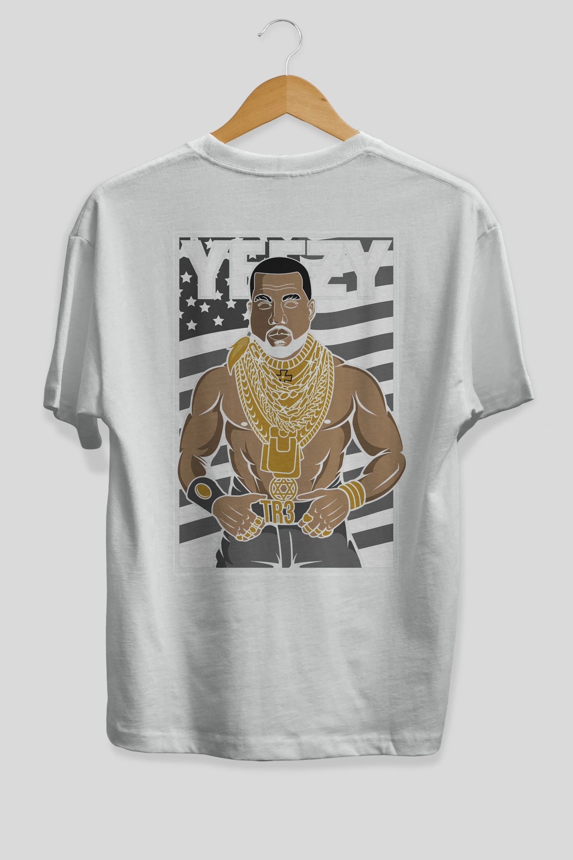 Mr.T Arka Baskılı Oversize t-shirt Erkek Kadın Unisex %100 Pamuk tişort