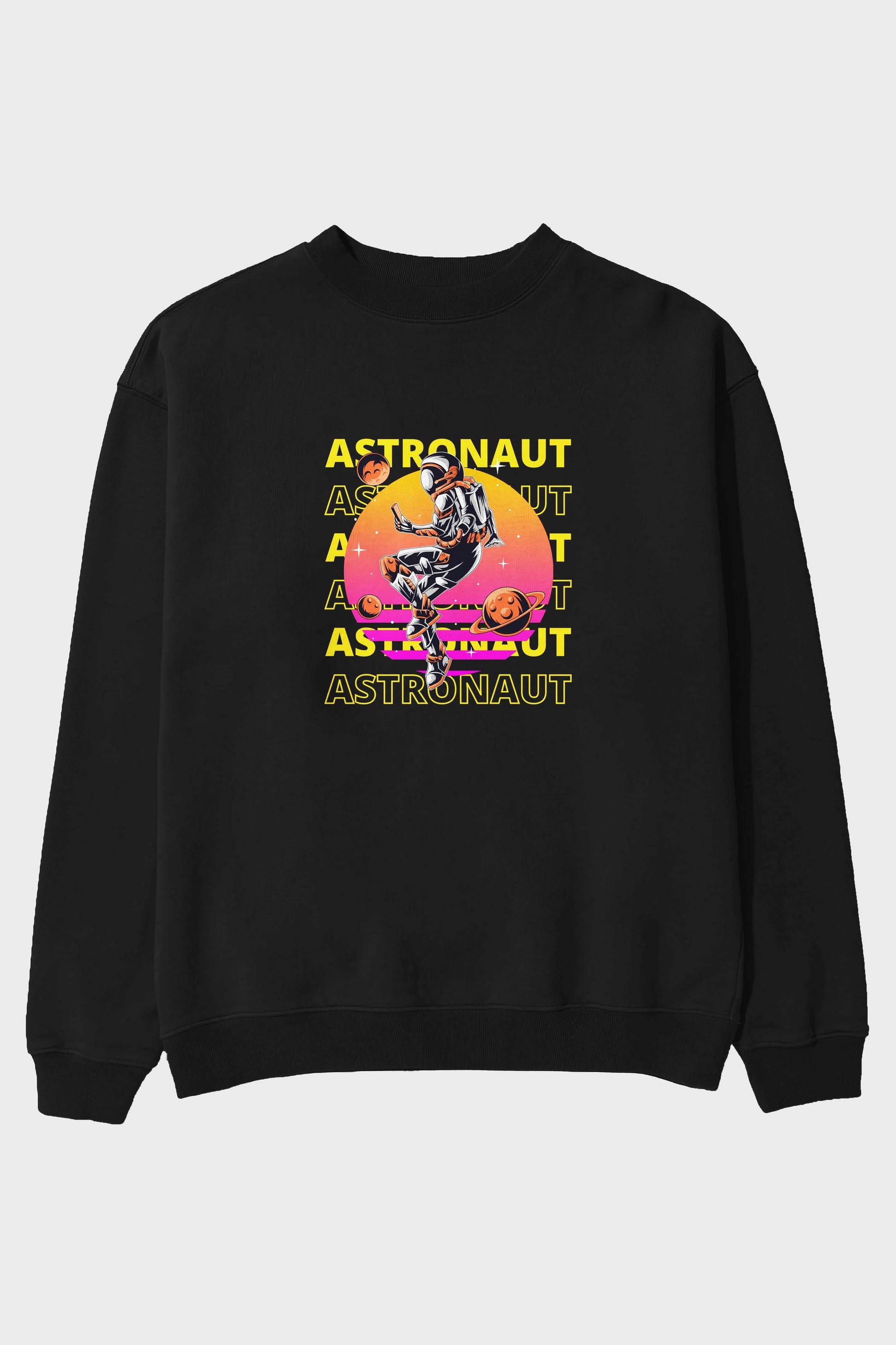 Astronaut Streetwear 2 Ön Baskılı Oversize Sweatshirt Erkek Kadın Unisex