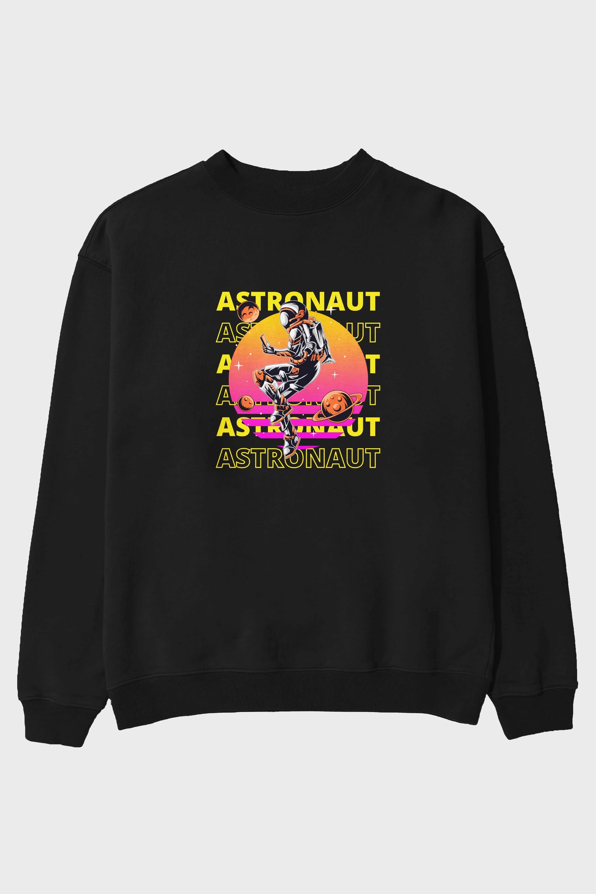 Astronaut Streetwear 2 Ön Baskılı Oversize Sweatshirt Erkek Kadın Unisex