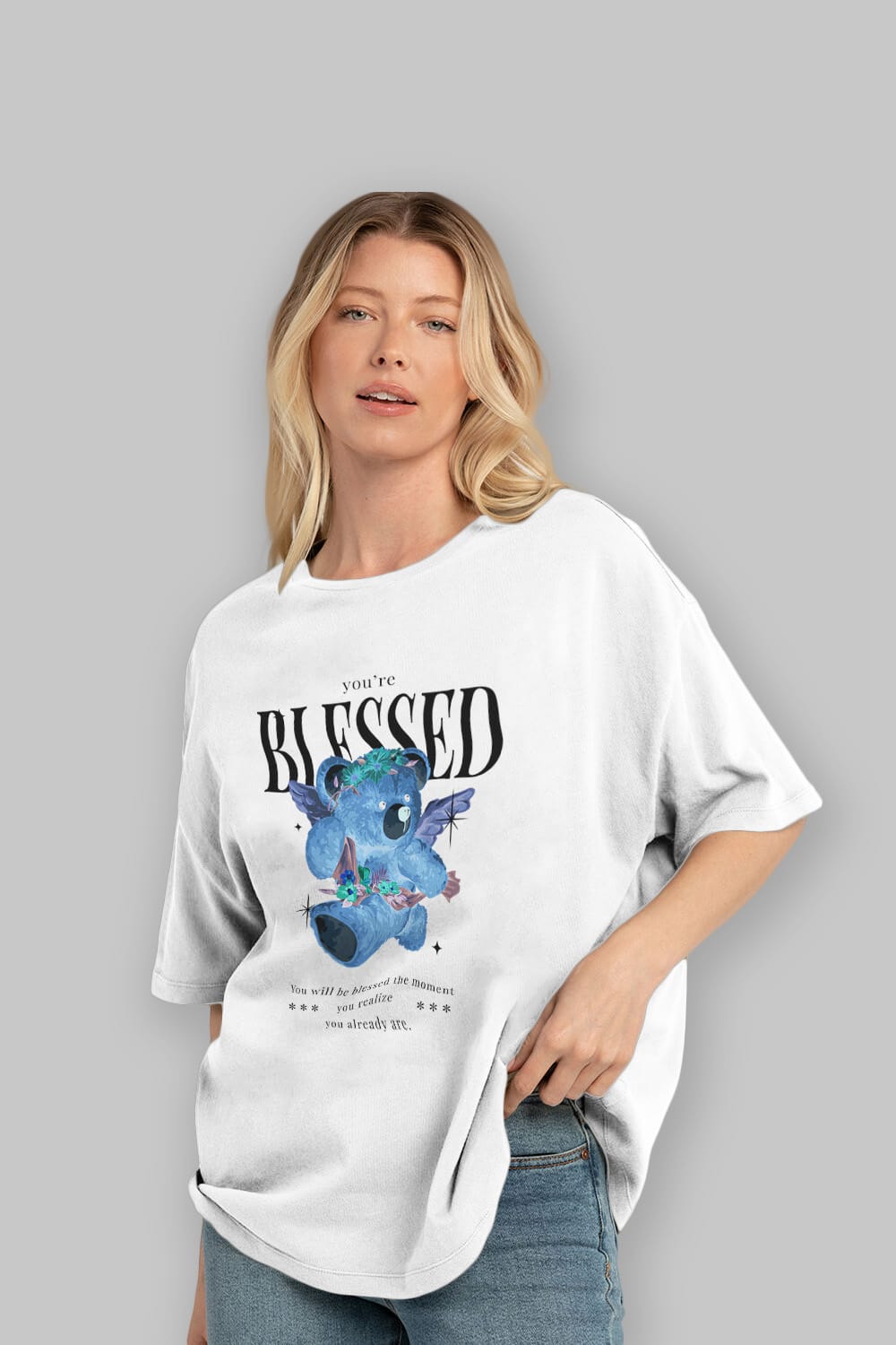 You are Blessed Bear Ön Baskılı Oversize t-shirt Erkek Kadın Unisex