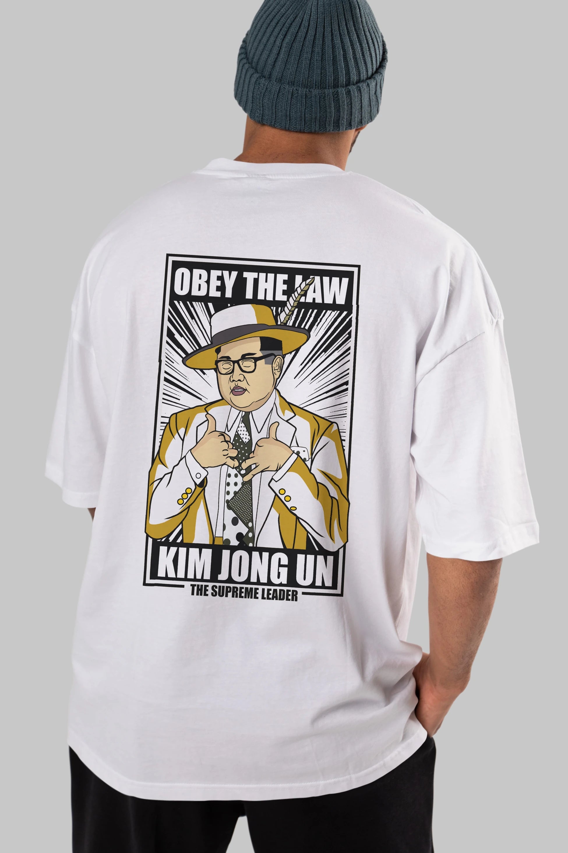 The Mask Jong Un Arka Baskılı Oversize t-shirt Erkek Kadın Unisex %100 Pamuk tişort