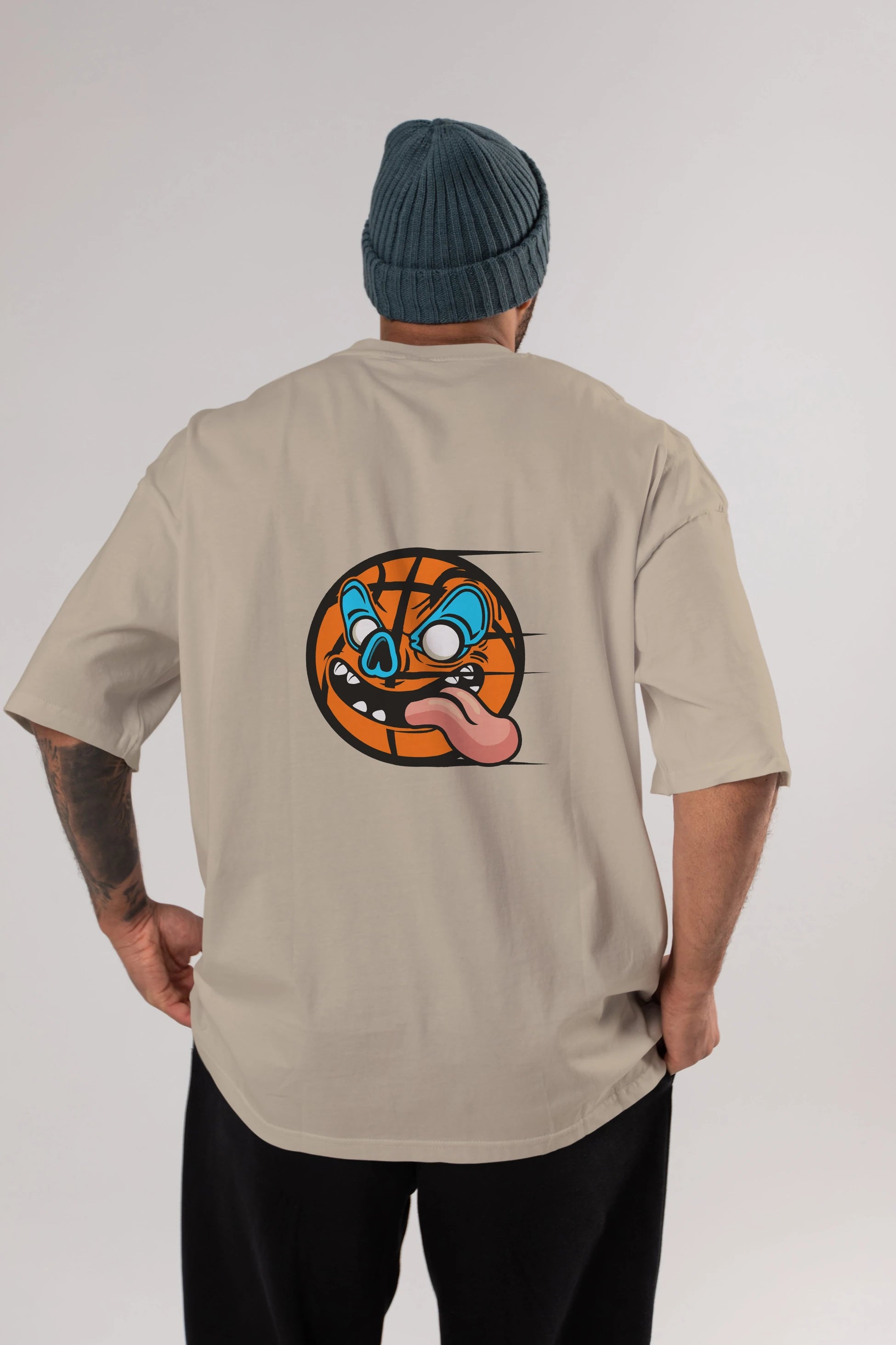 Basketball Arka Baskılı Oversize t-shirt Erkek Kadın Unisex %100 Pamuk tişort