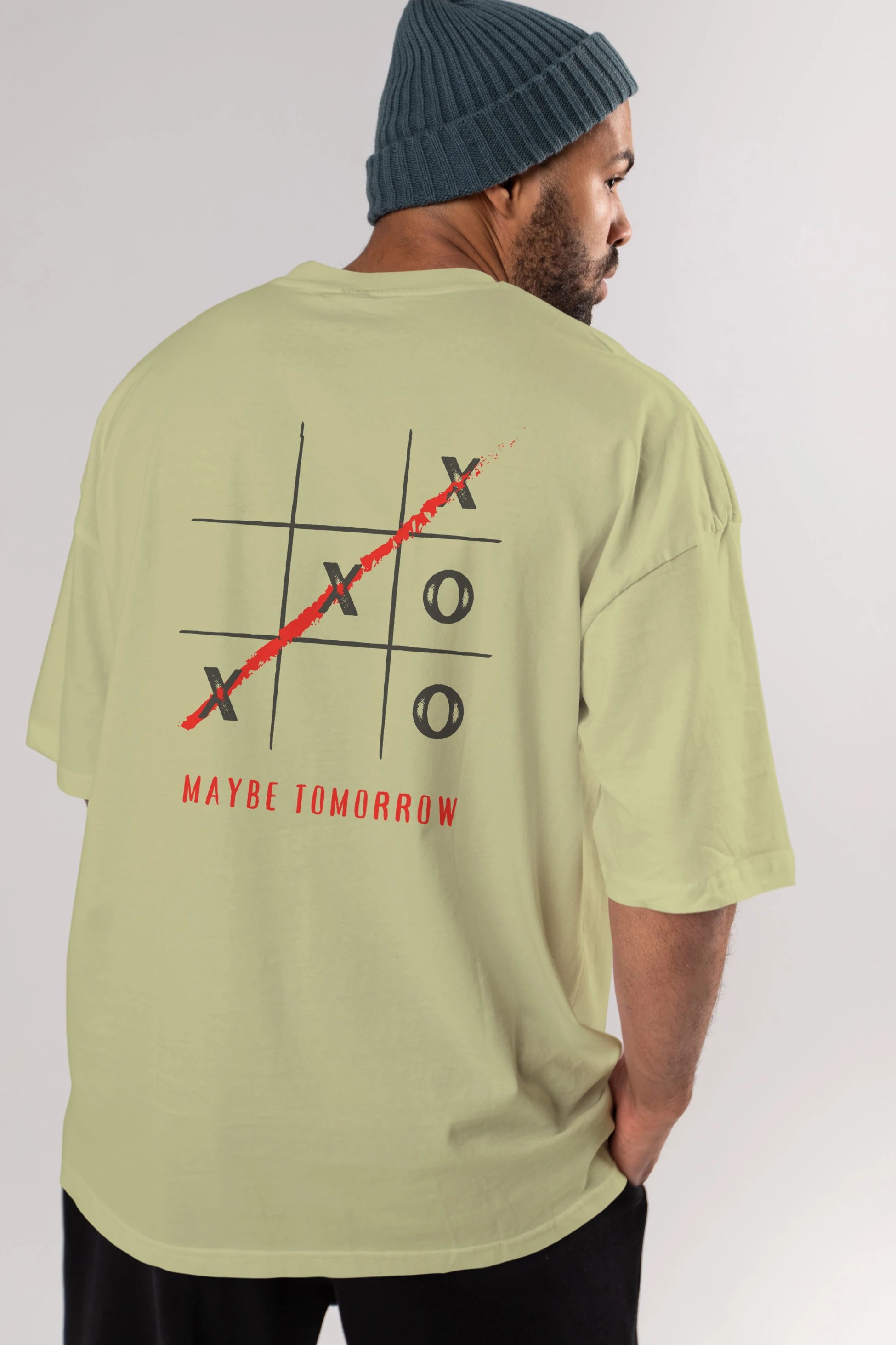 Maybe Tomorrow Yazılı Arka Baskılı Oversize t-shirt Erkek Kadın Unisex