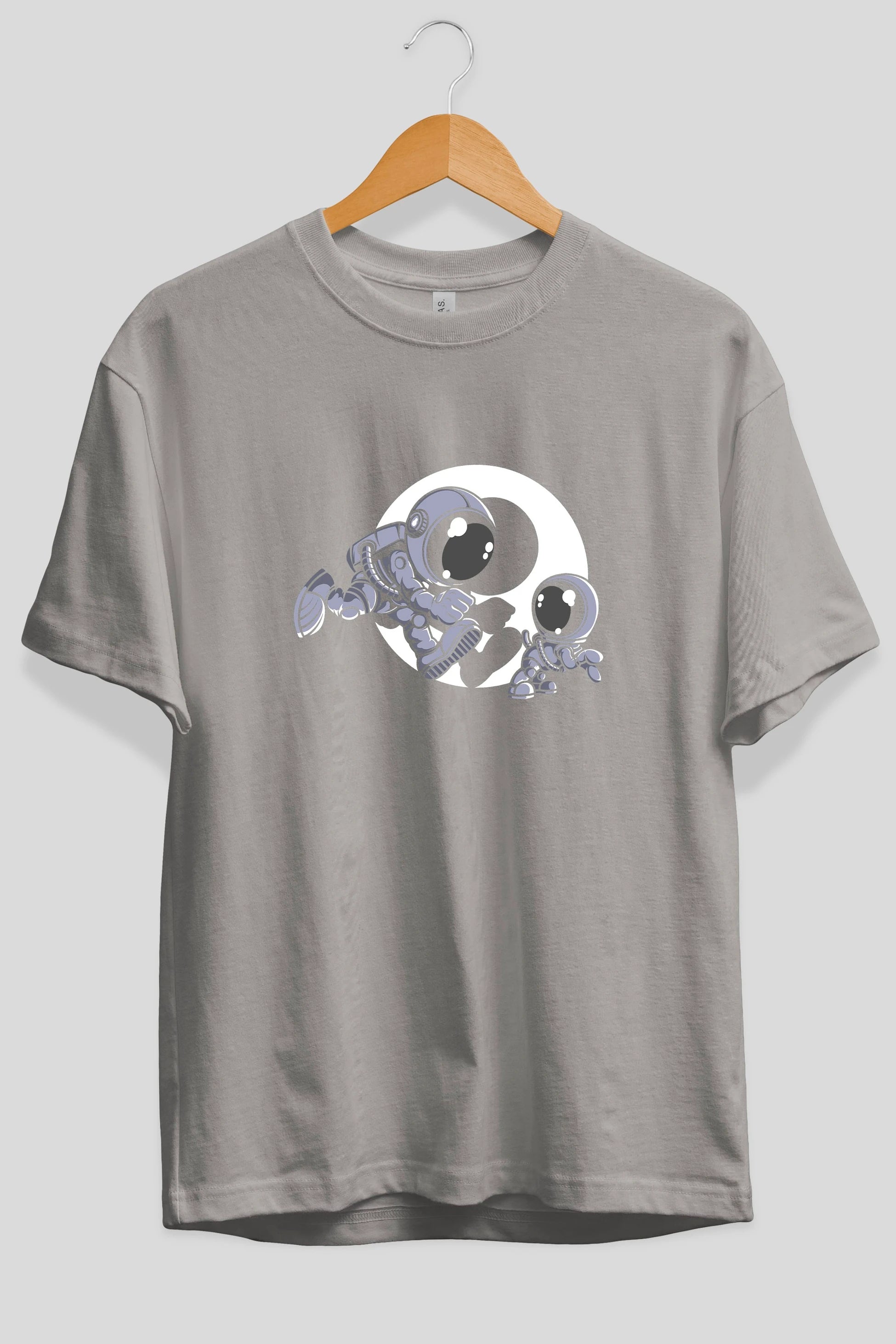 Astronaut And Little Dog Ön Baskılı Oversize t-shirt Erkek Kadın Unisex