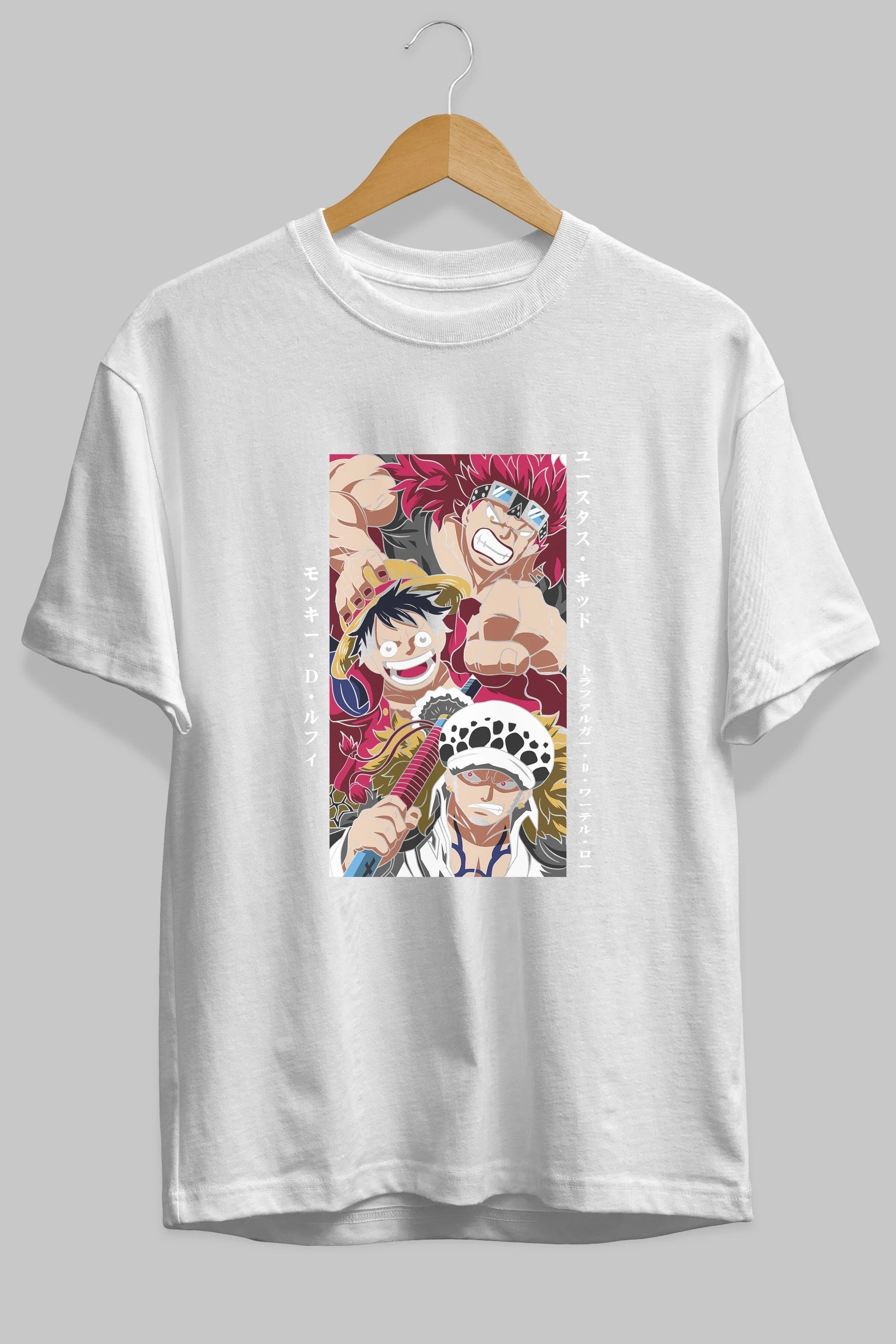 SUPER NOVAS one piece Anime Ön Baskılı Oversize t-shirt %100 pamuk Erkek Kadın Unisex